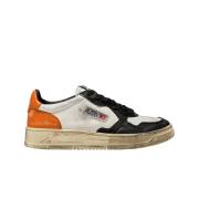 Autry Super Vintage Medalist Low Leather Sneakers White Orange Black