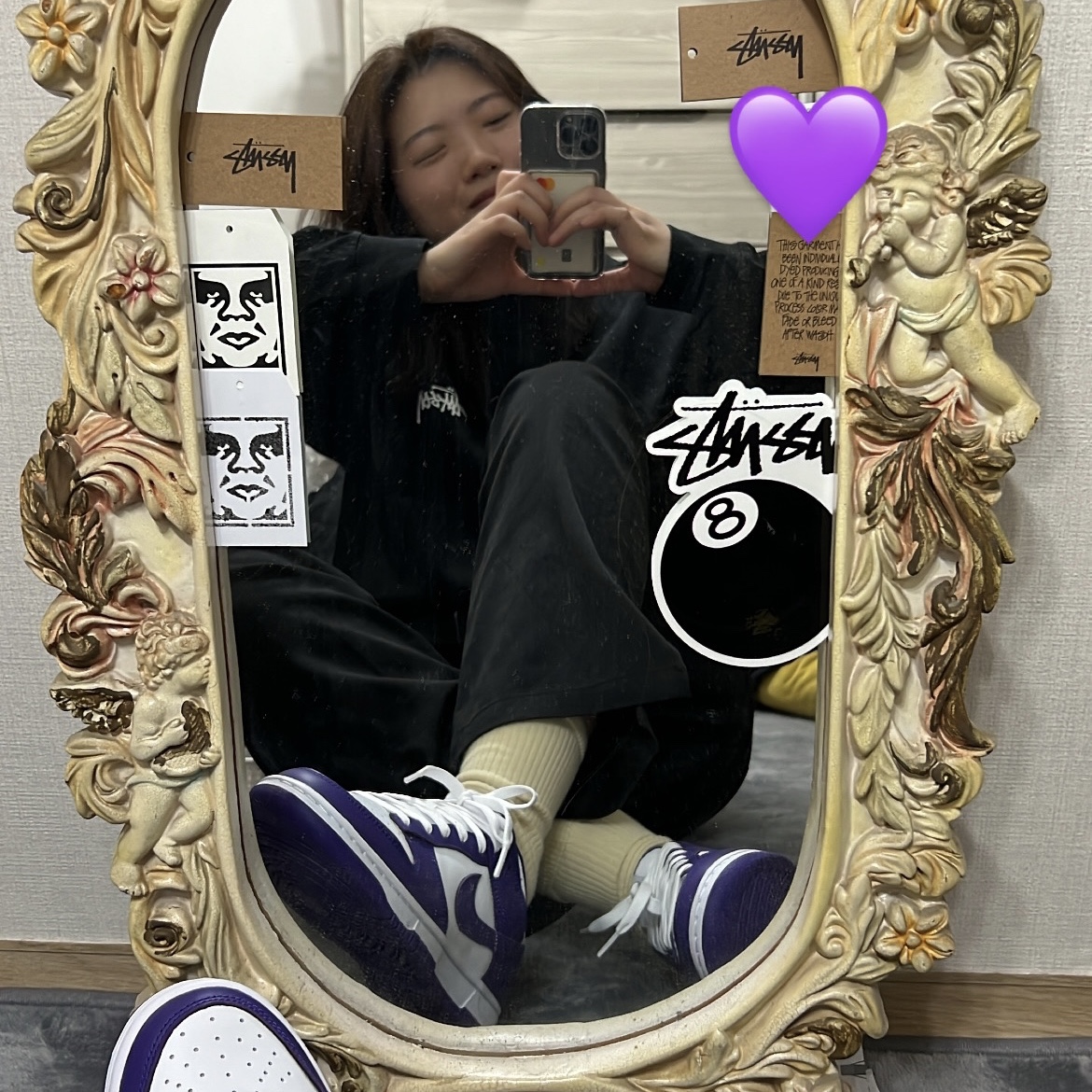 Nike Dunk Low Retro Championship Court Purple 착용 스타일