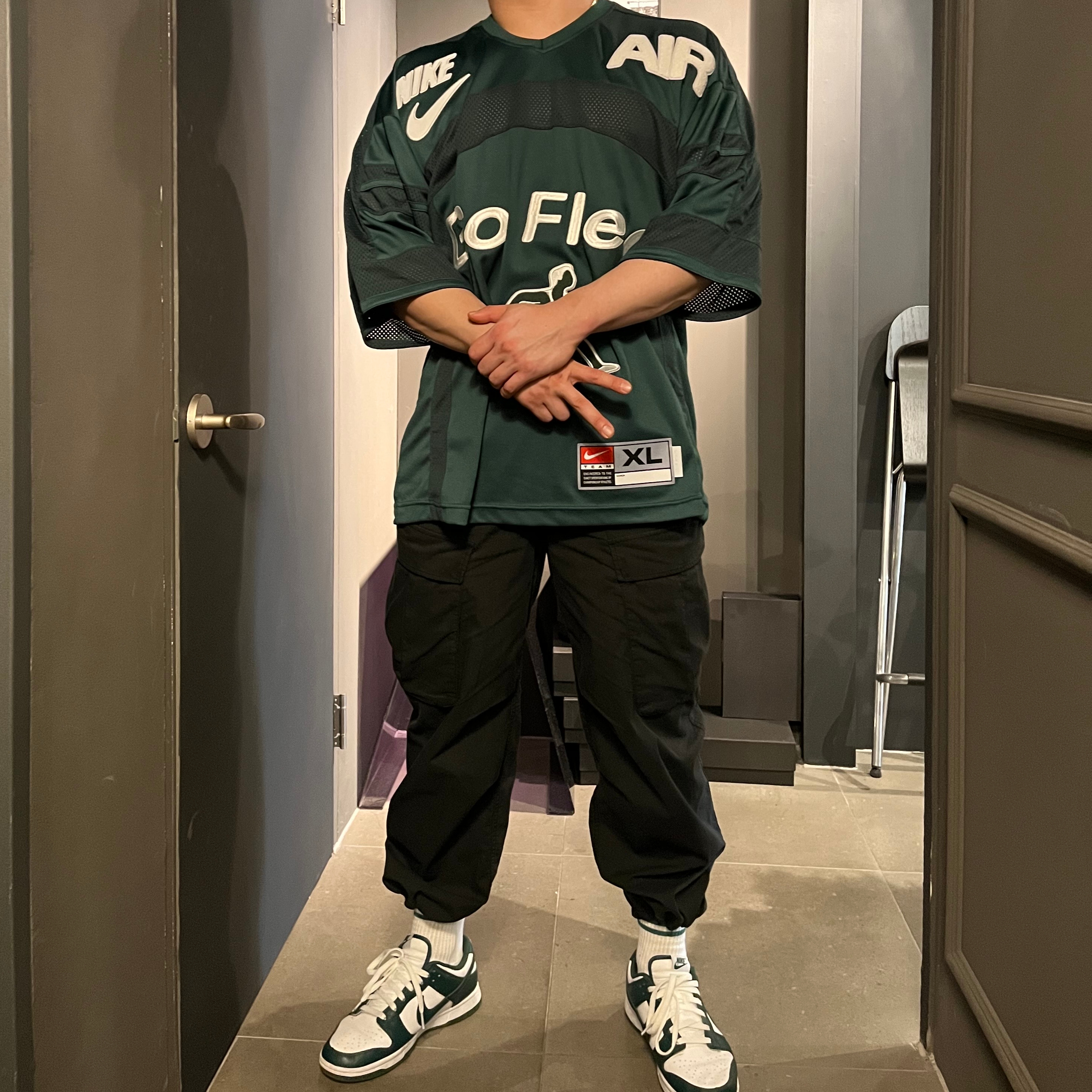 Nike Dunk Low Retro Varsity Green, Nike x Cactus Plant Flea Market S/S Jersey Green - US/EU 착용 스타일