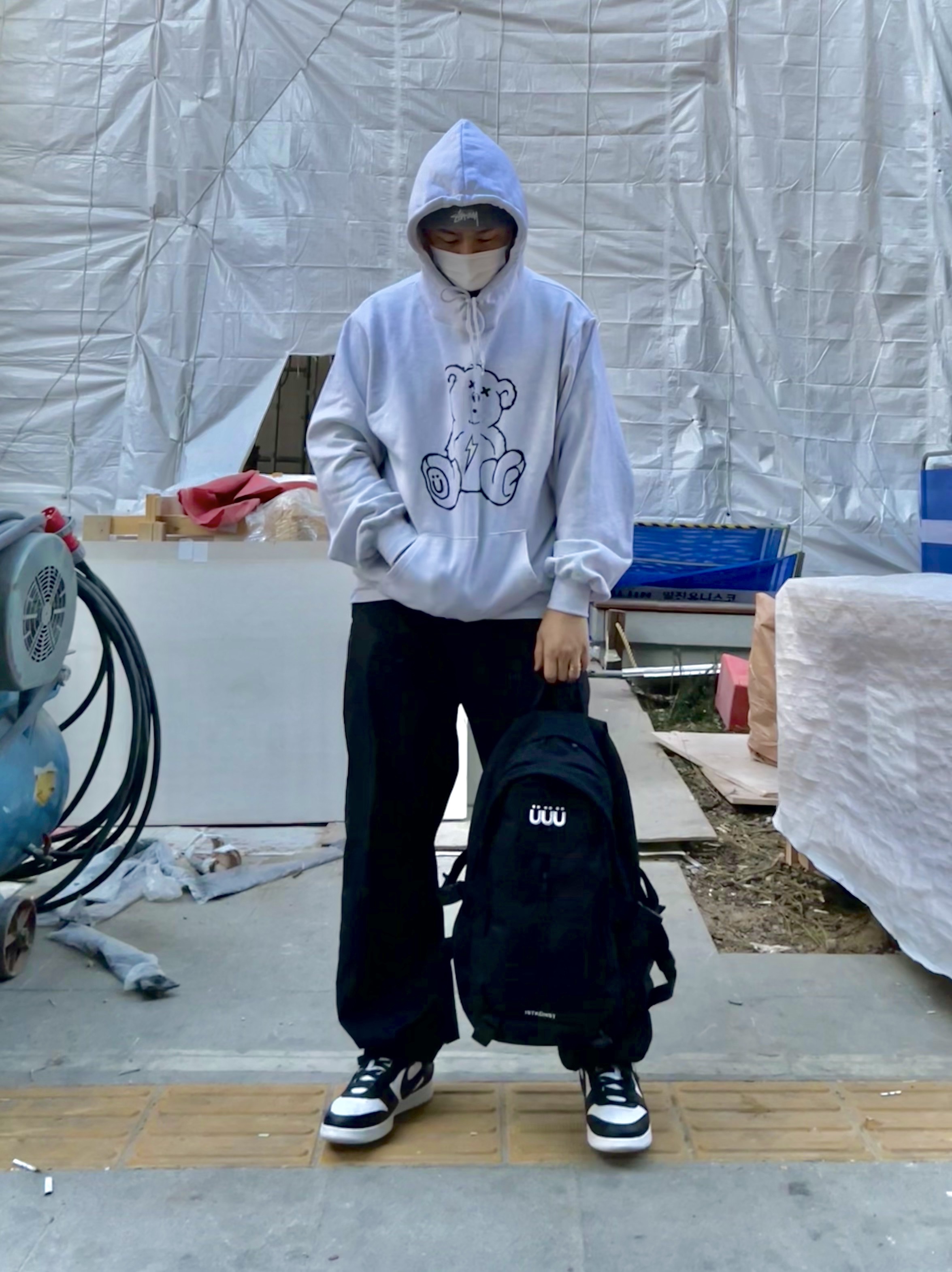 Stussy Stock Cuff Beanie Grey Heather, Nike x Ambush Dunk High Black 착용 스타일