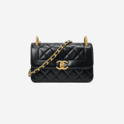 Chanel Mini Flap Bag Calfskin & Gold Black