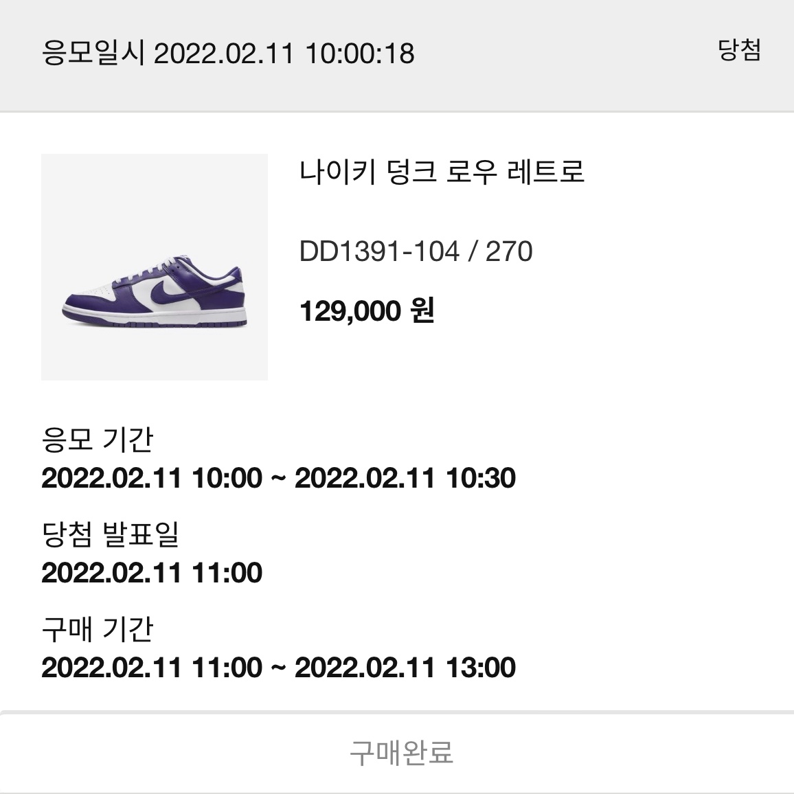 Nike Dunk Low Retro Championship Court Purple 착용 스타일