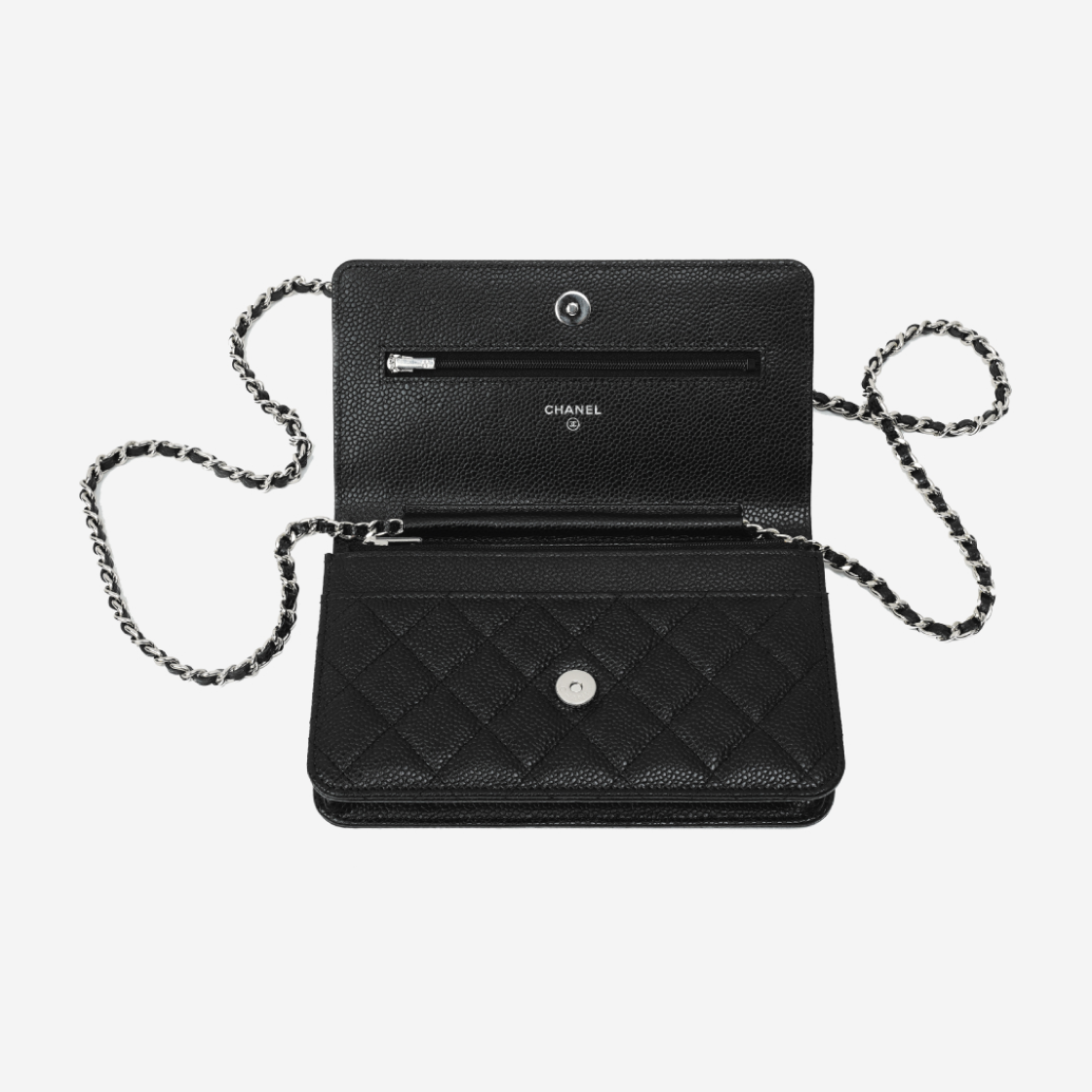 Chanel wallet on chain best sale grained calfskin