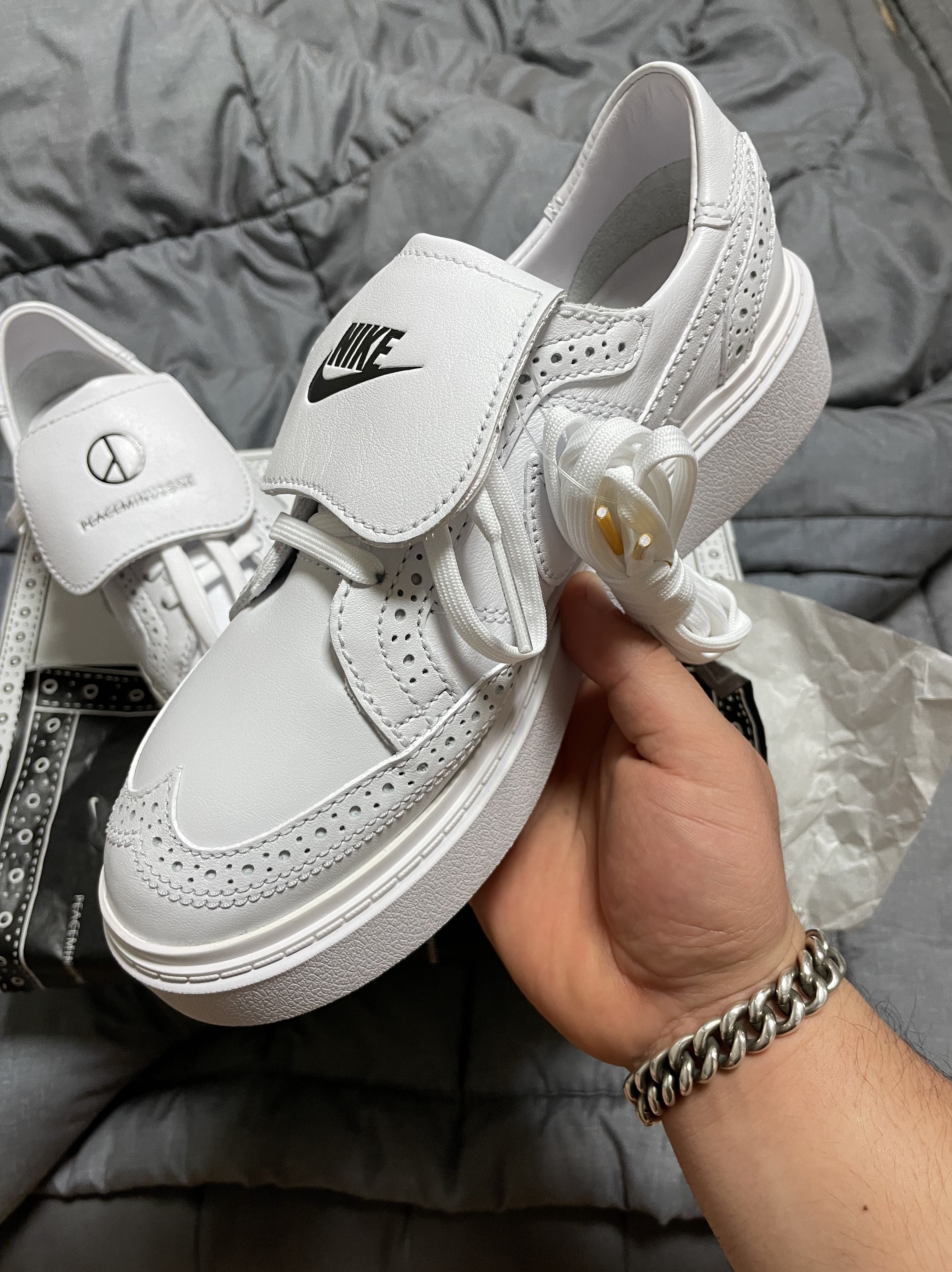 Nike x Peaceminusone Kwondo1 White 착용 스타일