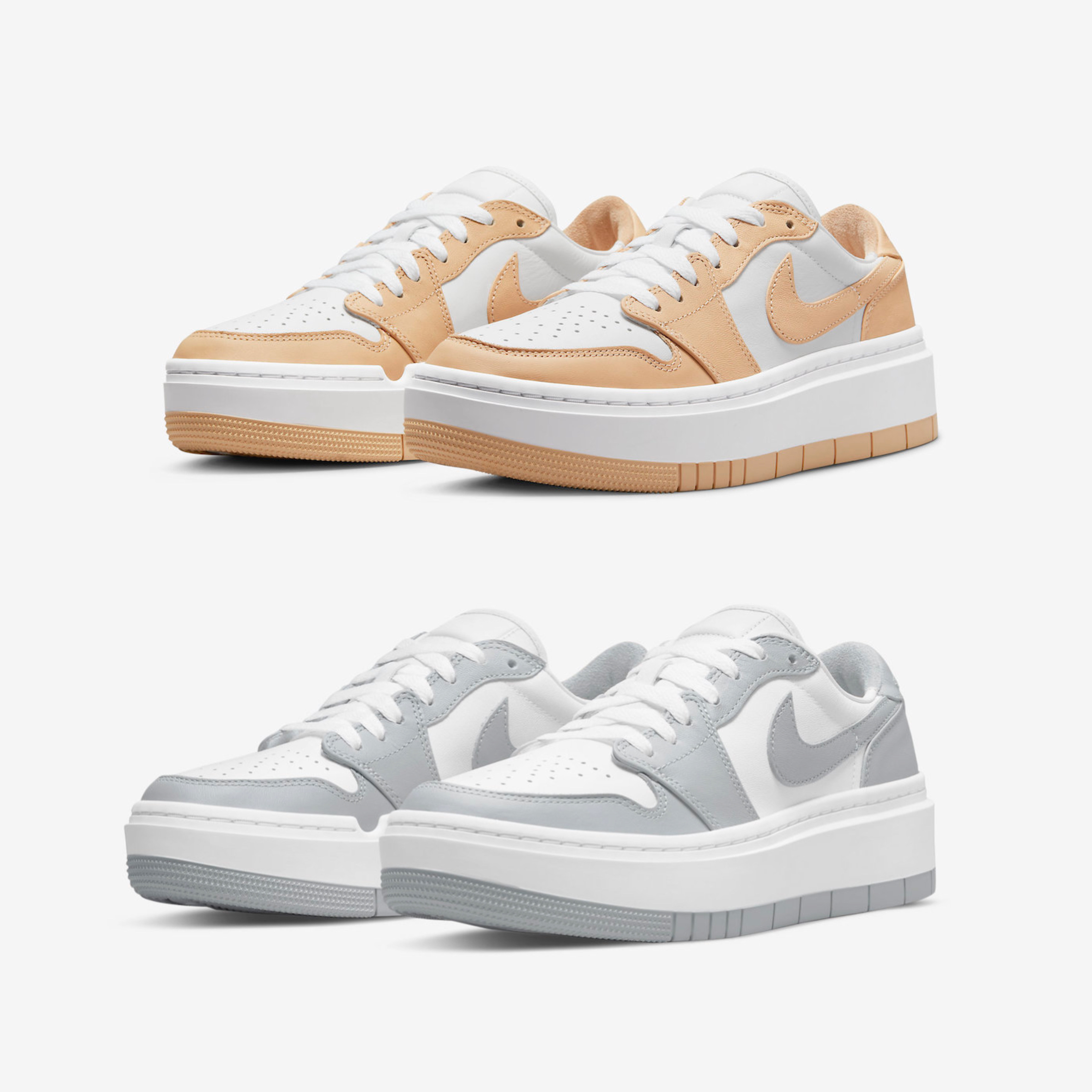 (W) Jordan 1 Elevate Low White and Wolf Grey, (W) Jordan 1 Elevate Low White Onyx 착용 스타일 - 2