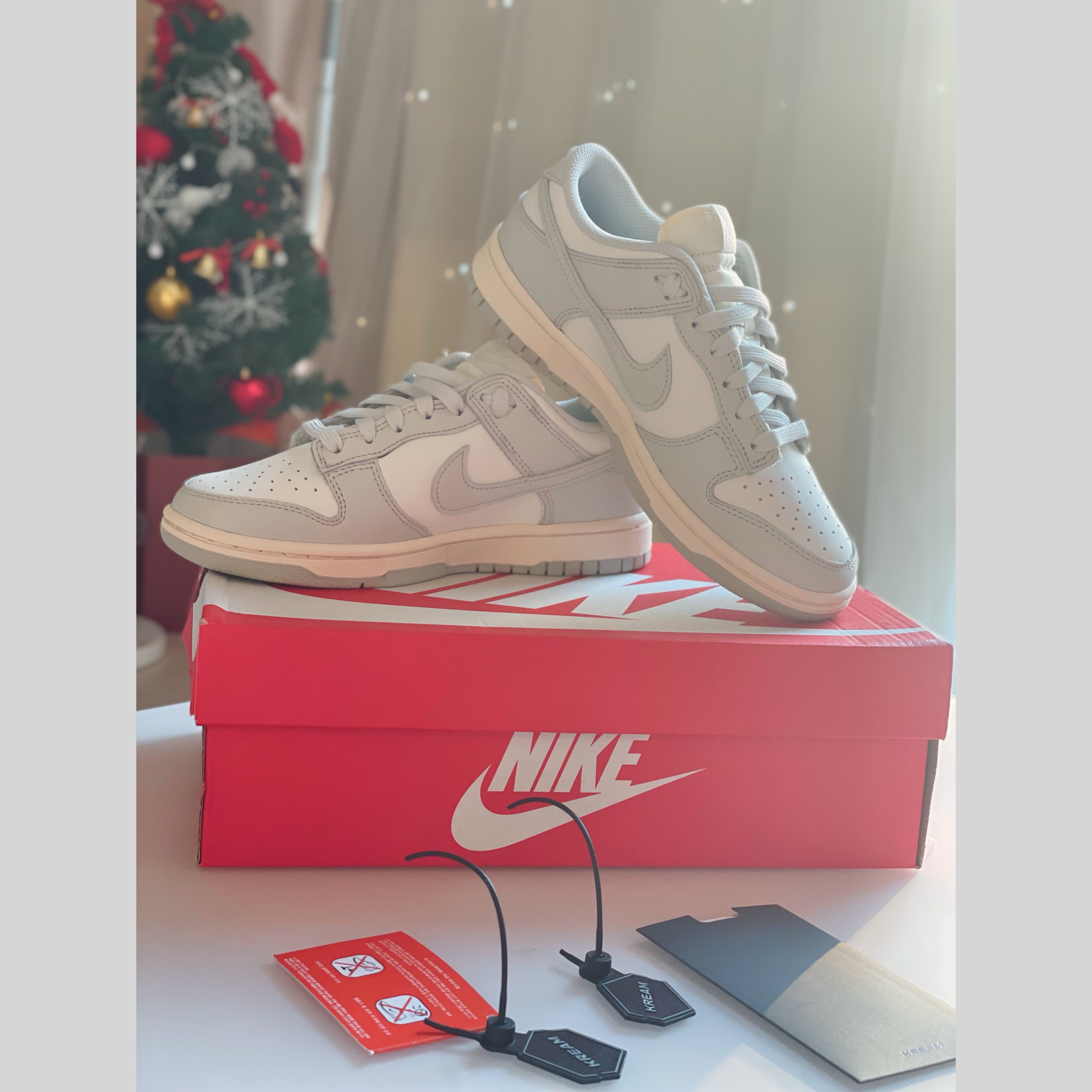 (W) Nike Dunk Low Light Bone 착용 스타일 - 1