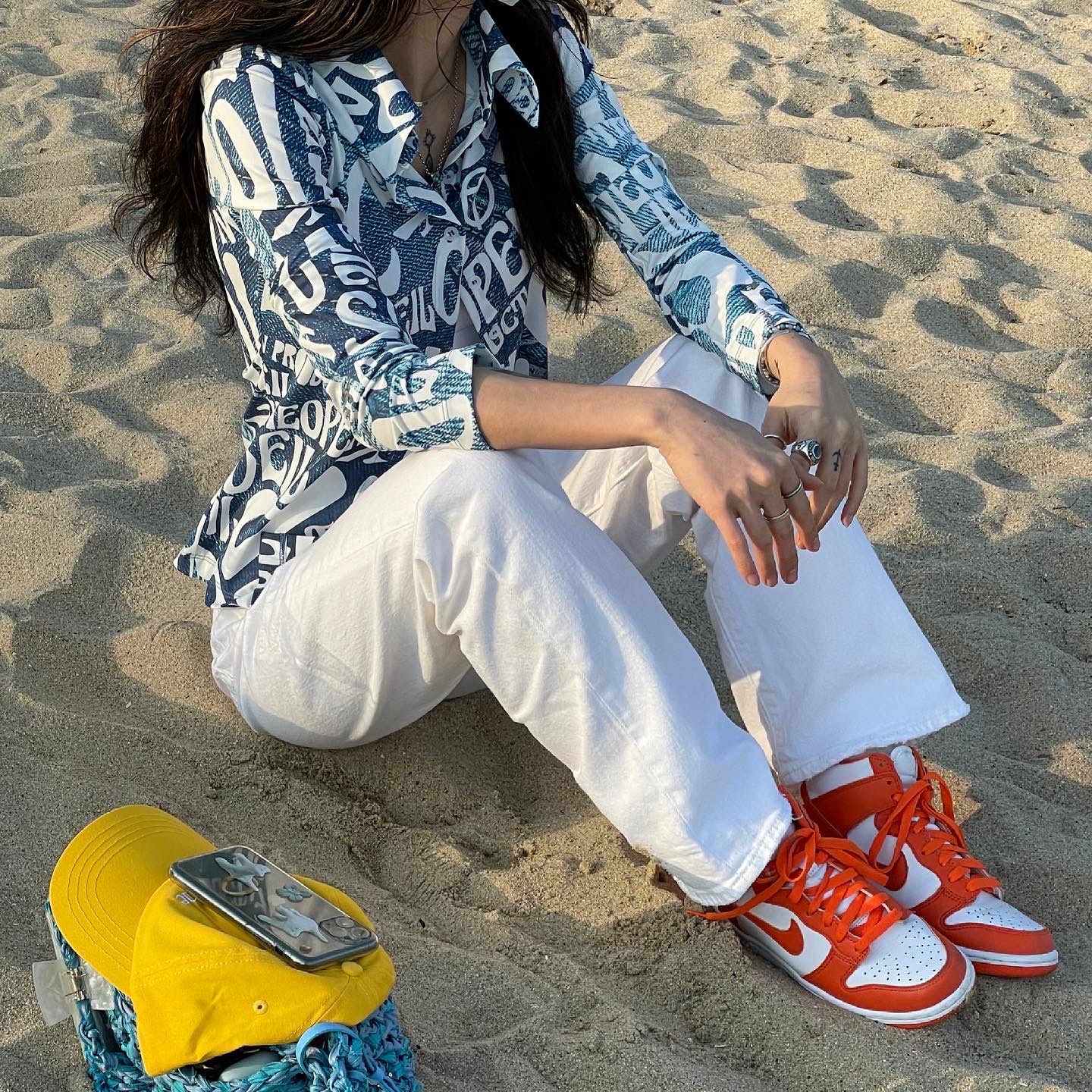 Nike Dunk High Retro Orange Blaze, (GS) Nike Dunk High Orange Blaze 착용 스타일