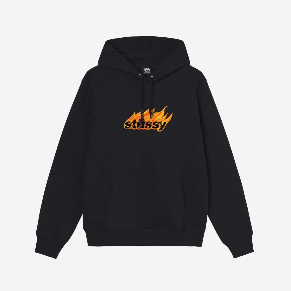 Stussy Flames Hood Black 상세 이미지 1