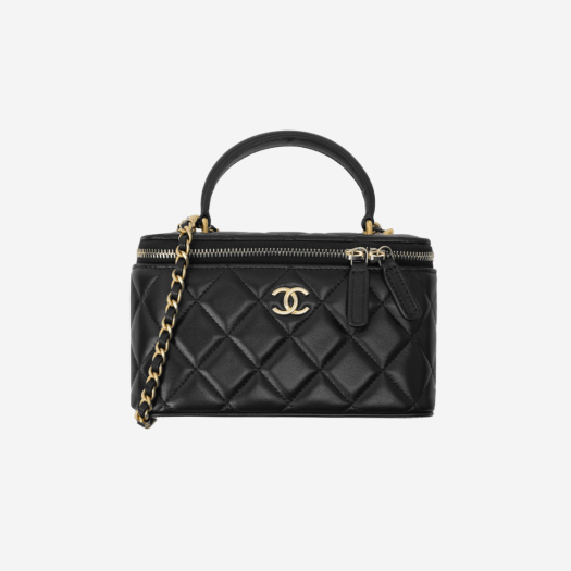 Chanel Vanity With Chain Lambskin & Gold Black