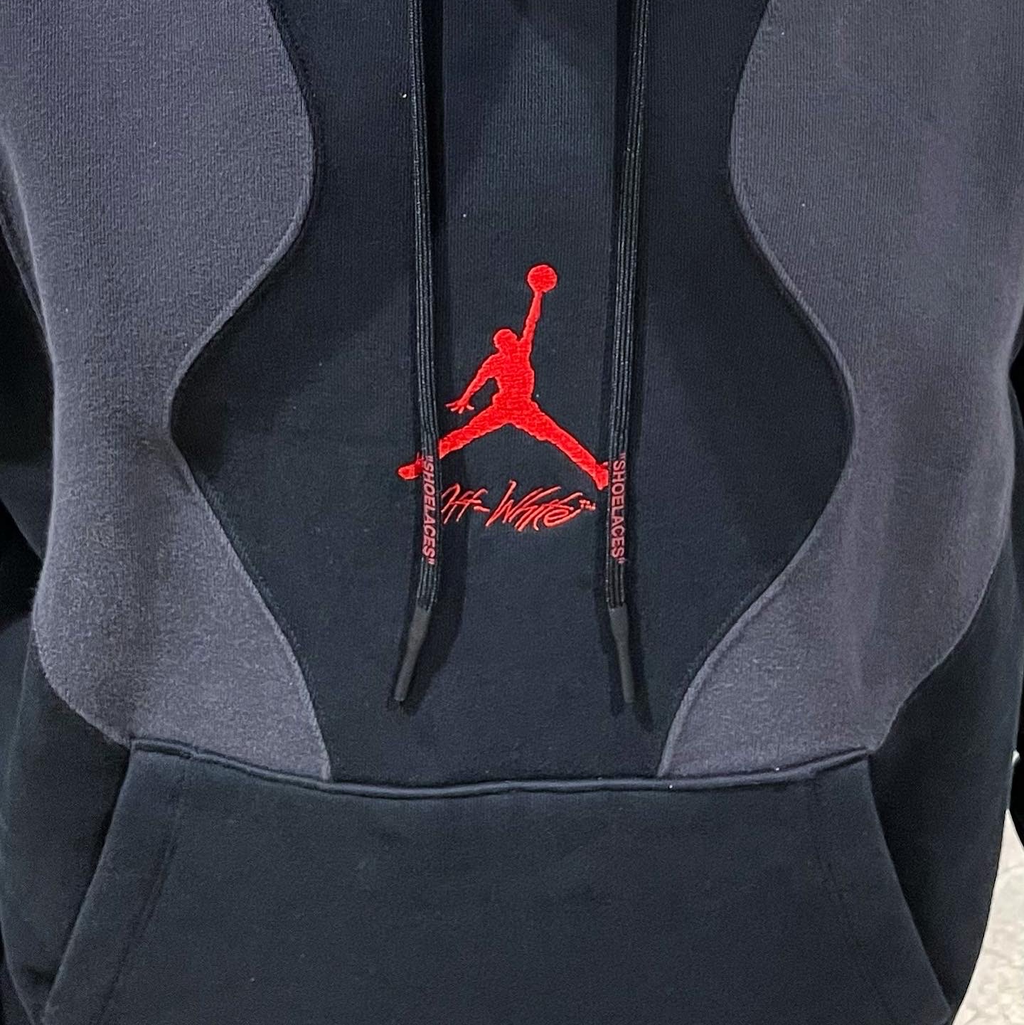 Jordan x Off-White Fleece Pullover Hoodie Black - Asia, Jordan 1 Retro High OG Patent Bred 착용 스타일 - 4