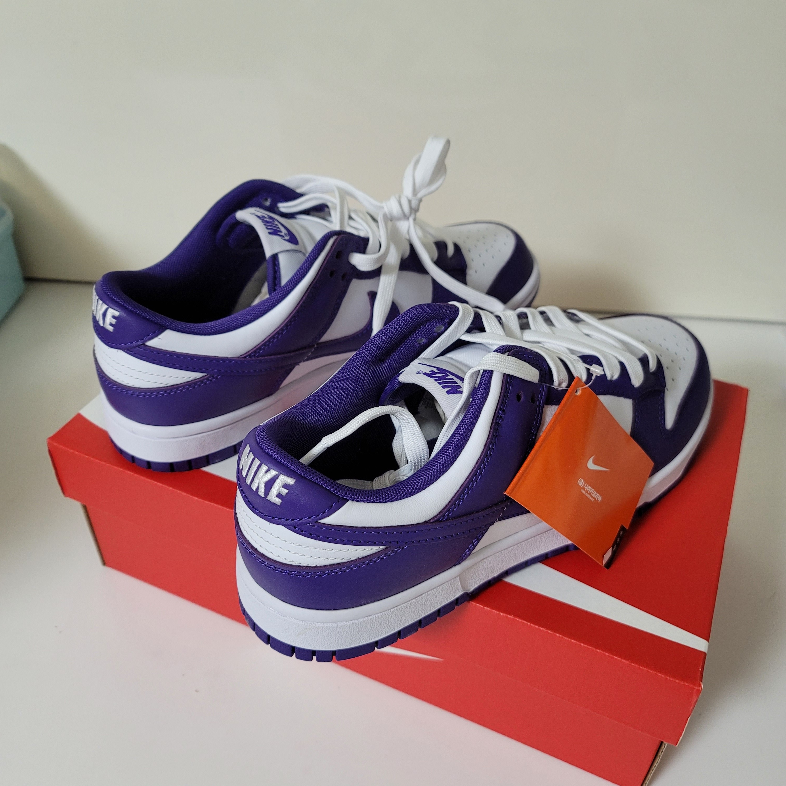 Nike Dunk Low Retro Championship Court Purple 착용 스타일 - 1
