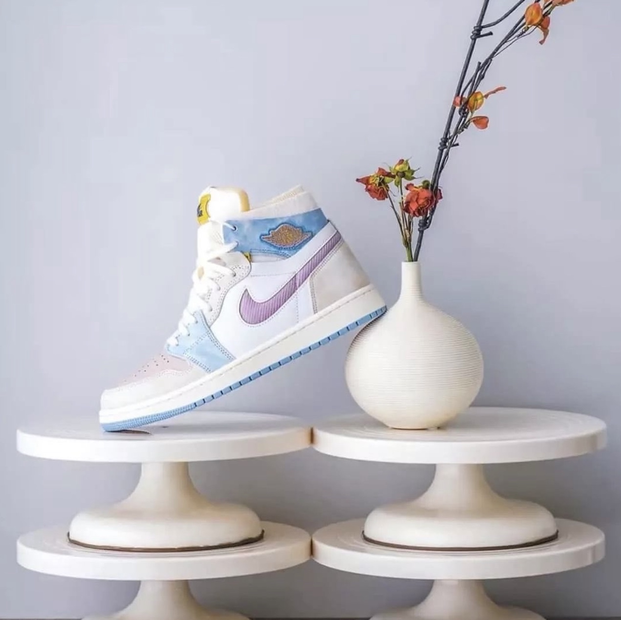 (W) Jordan 1 Zoom Air CMFT Pink Oxford Plum Fog 착용 스타일