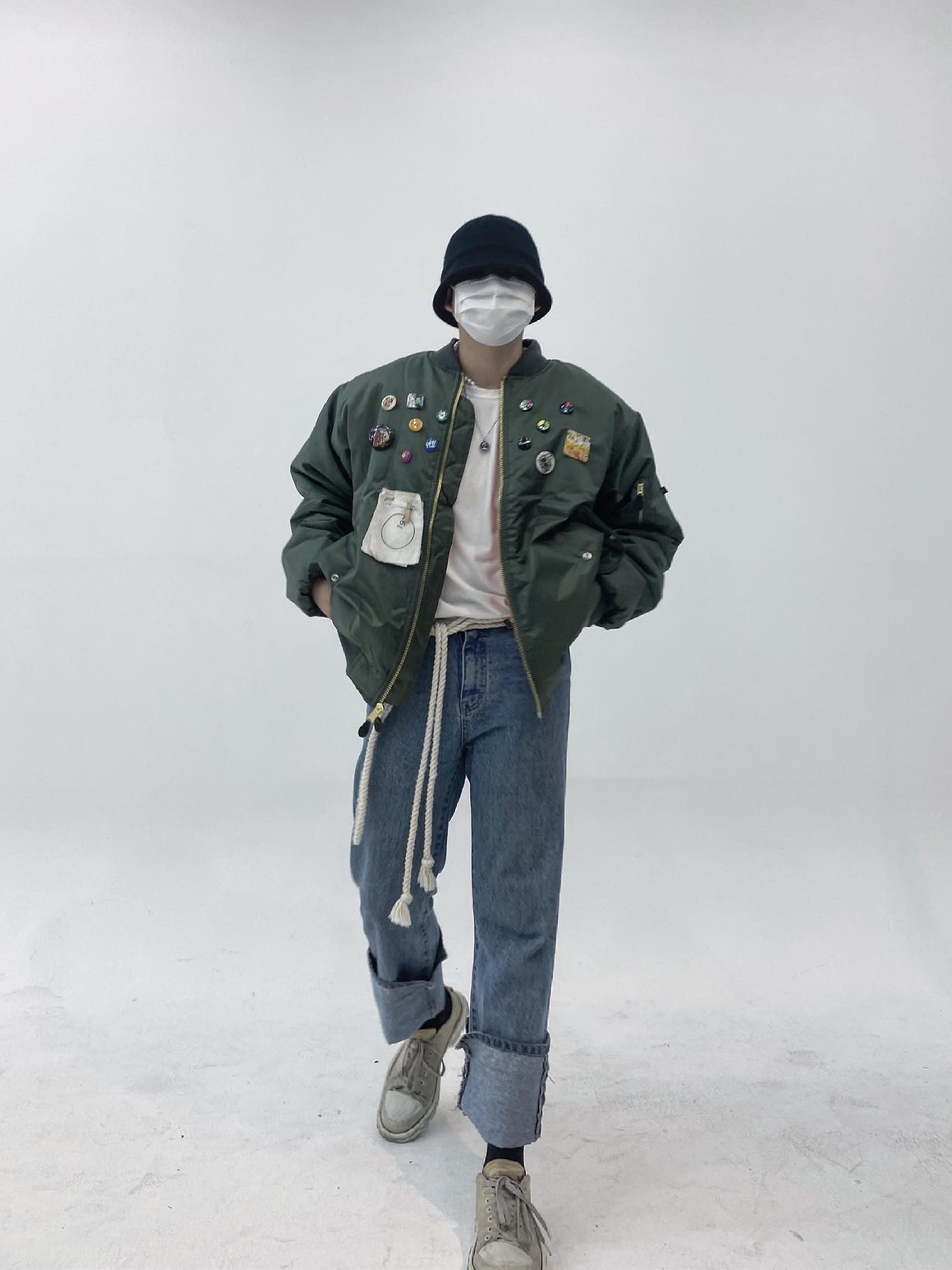 Adidas x Raf Simons Detroit Runner Talc 착용 스타일 - 1