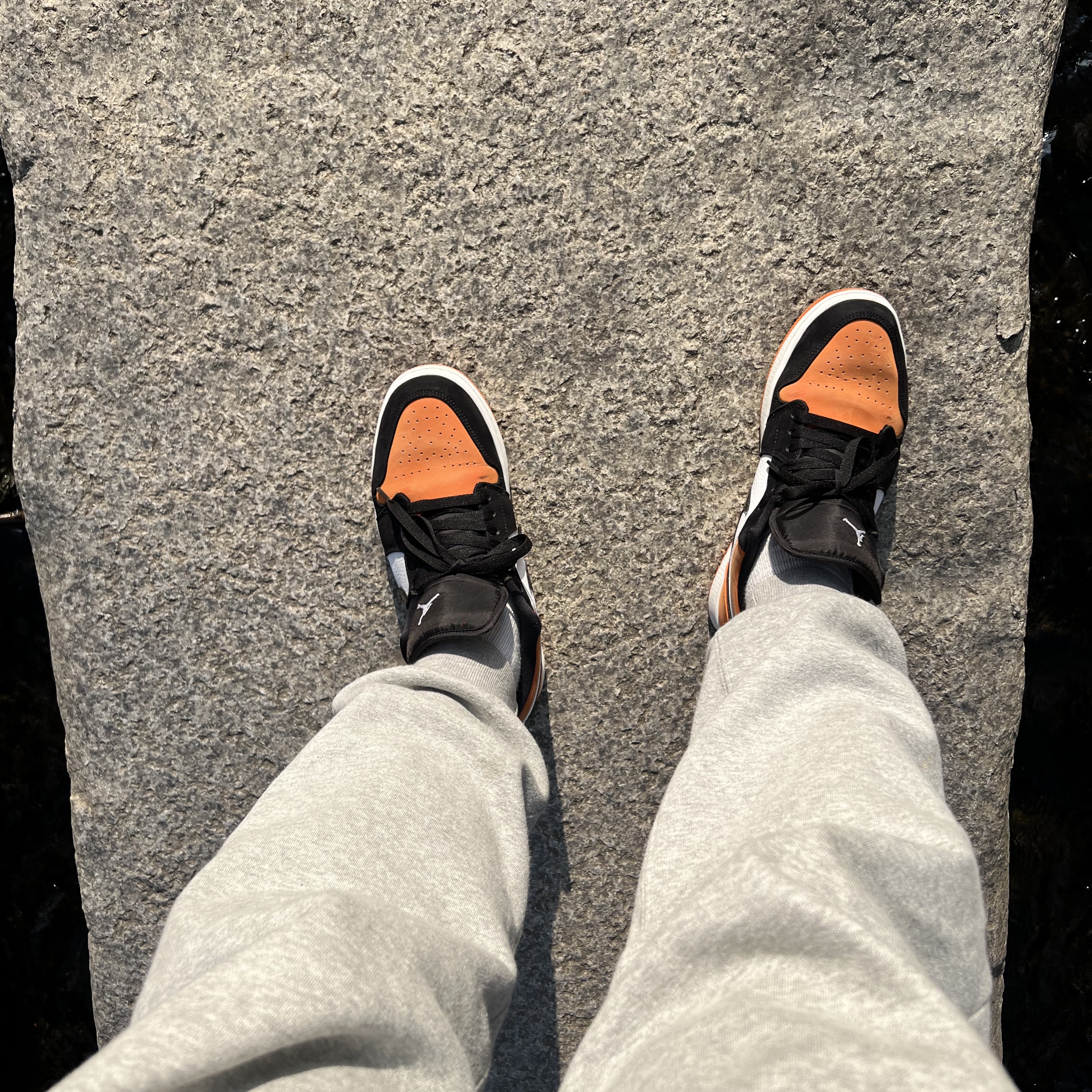 IAB Studio Sweatpants Gray - 21SS, Jordan 1 Low Shattered Backboard 착용 스타일 - 3