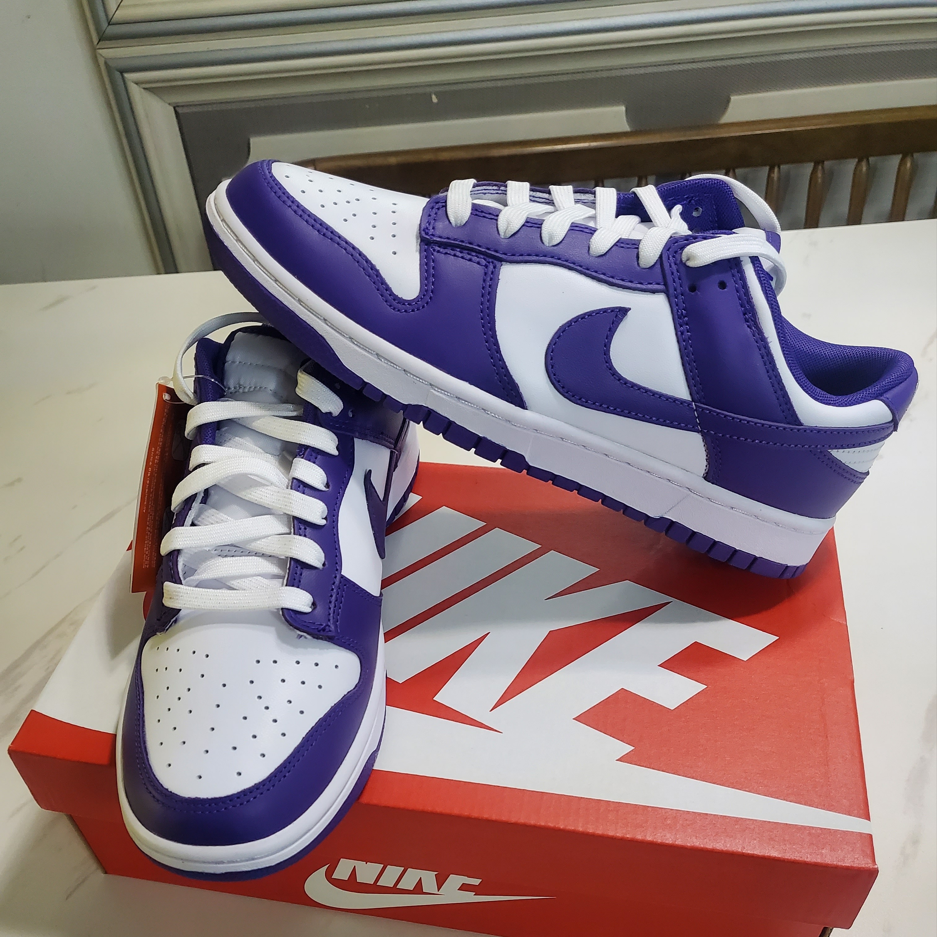 Nike Dunk Low Retro Championship Court Purple 착용 스타일 - 2