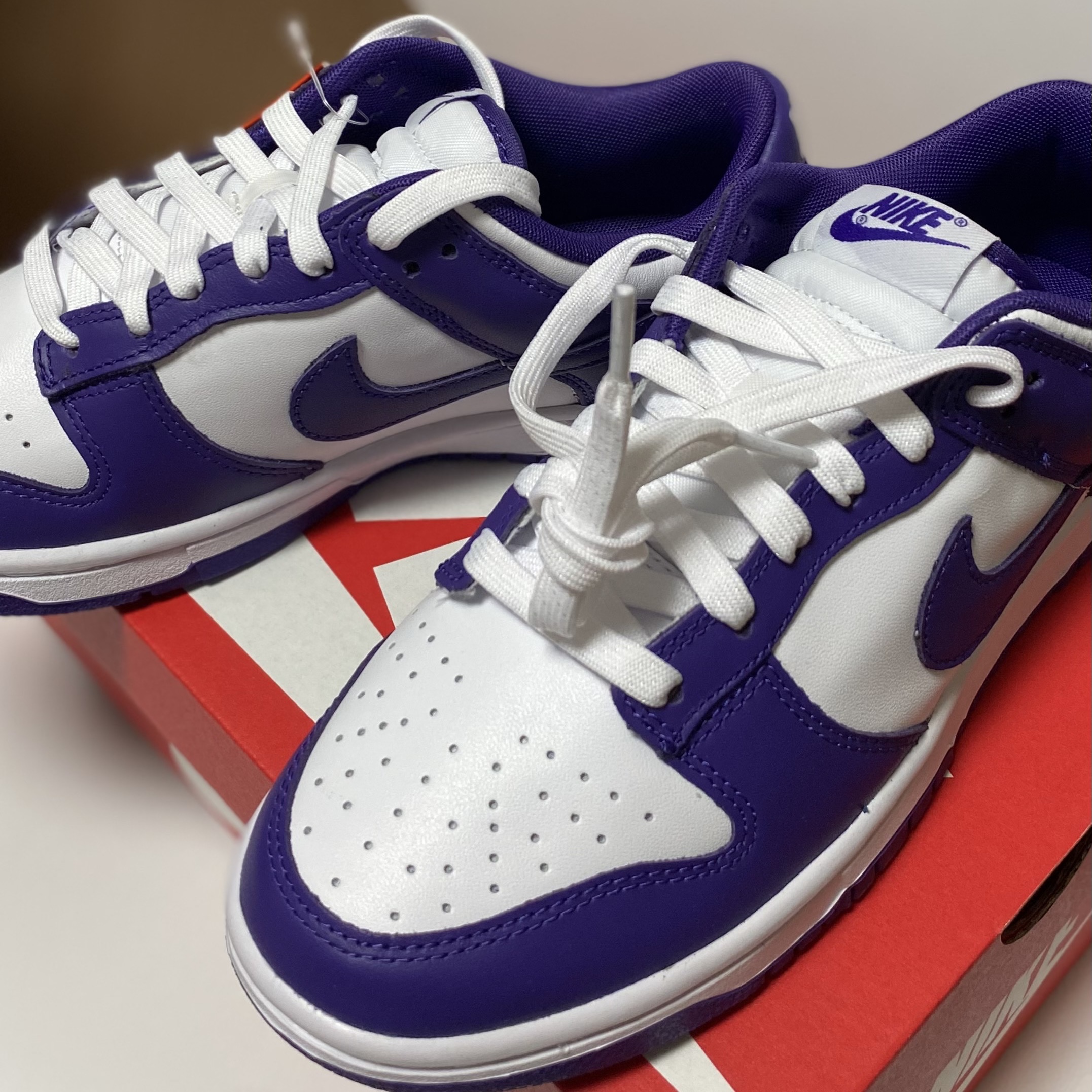Nike Dunk Low Retro Championship Court Purple 착용 스타일