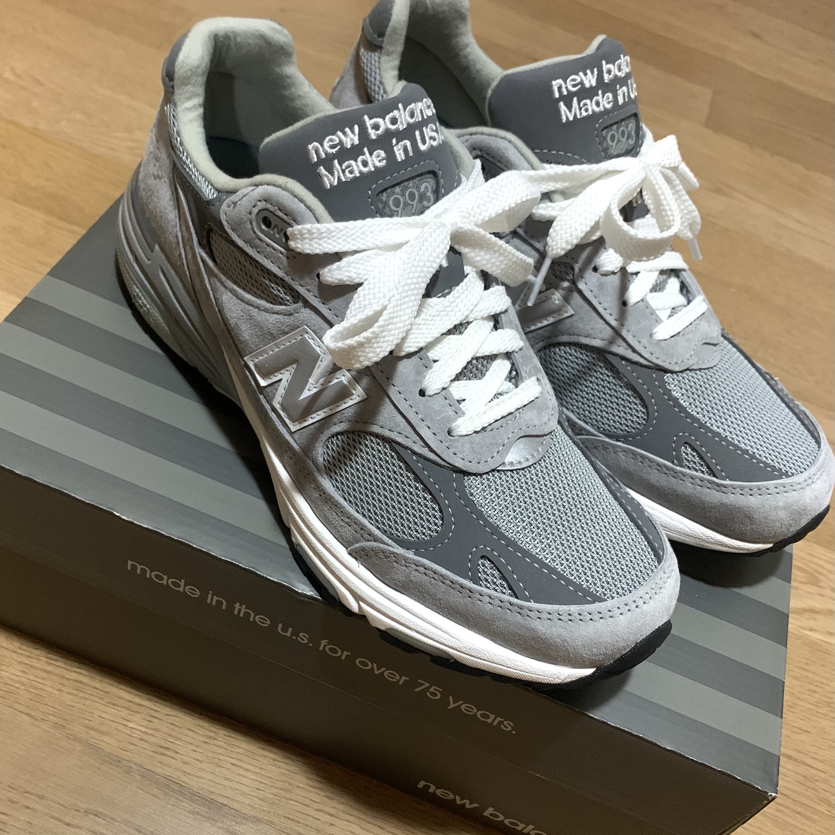 New Balance 993 Made in USA Grey - D Standard 착용 스타일 - 2