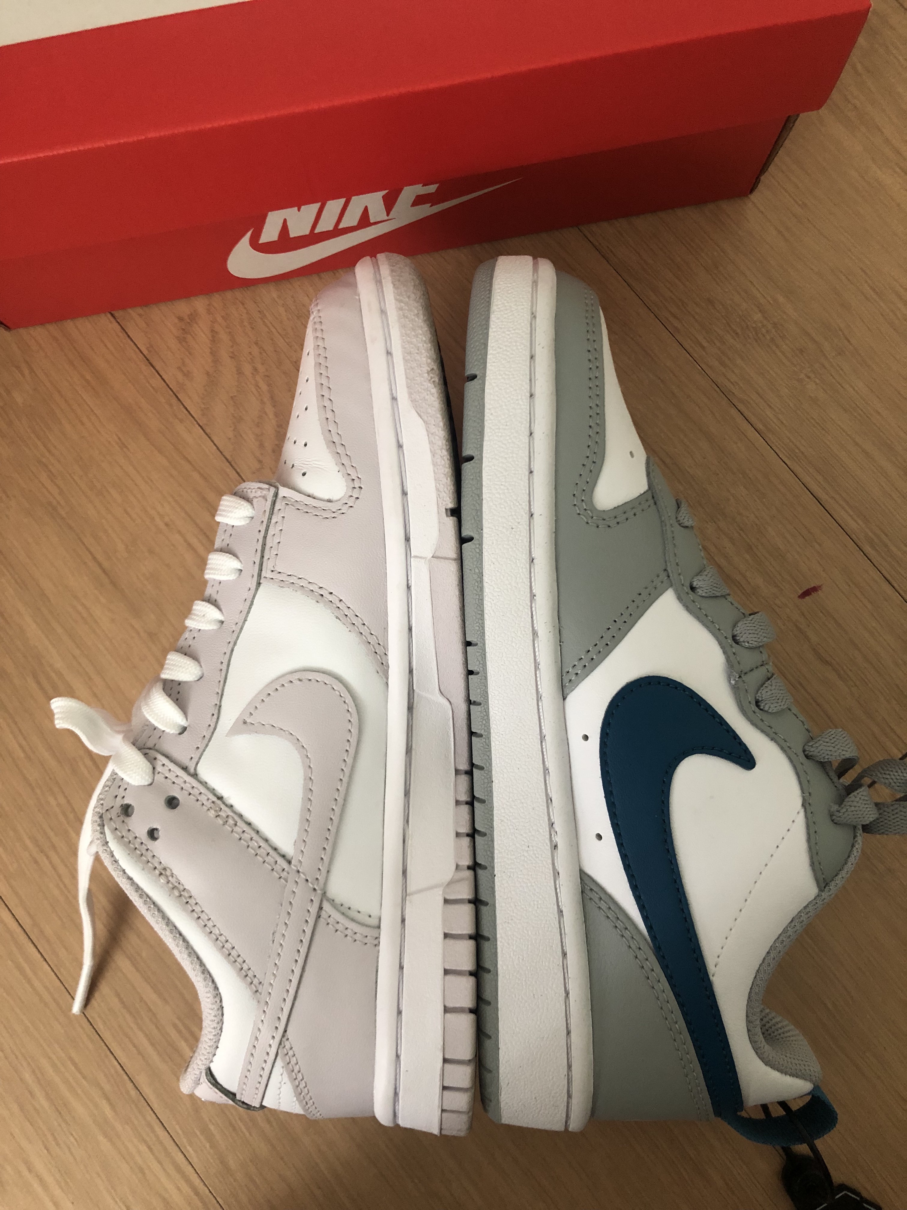 (GS) Nike Court Borough Low 2 Light Smoke Grey, (W) Nike Dunk Low Venice 착용 스타일 - 5