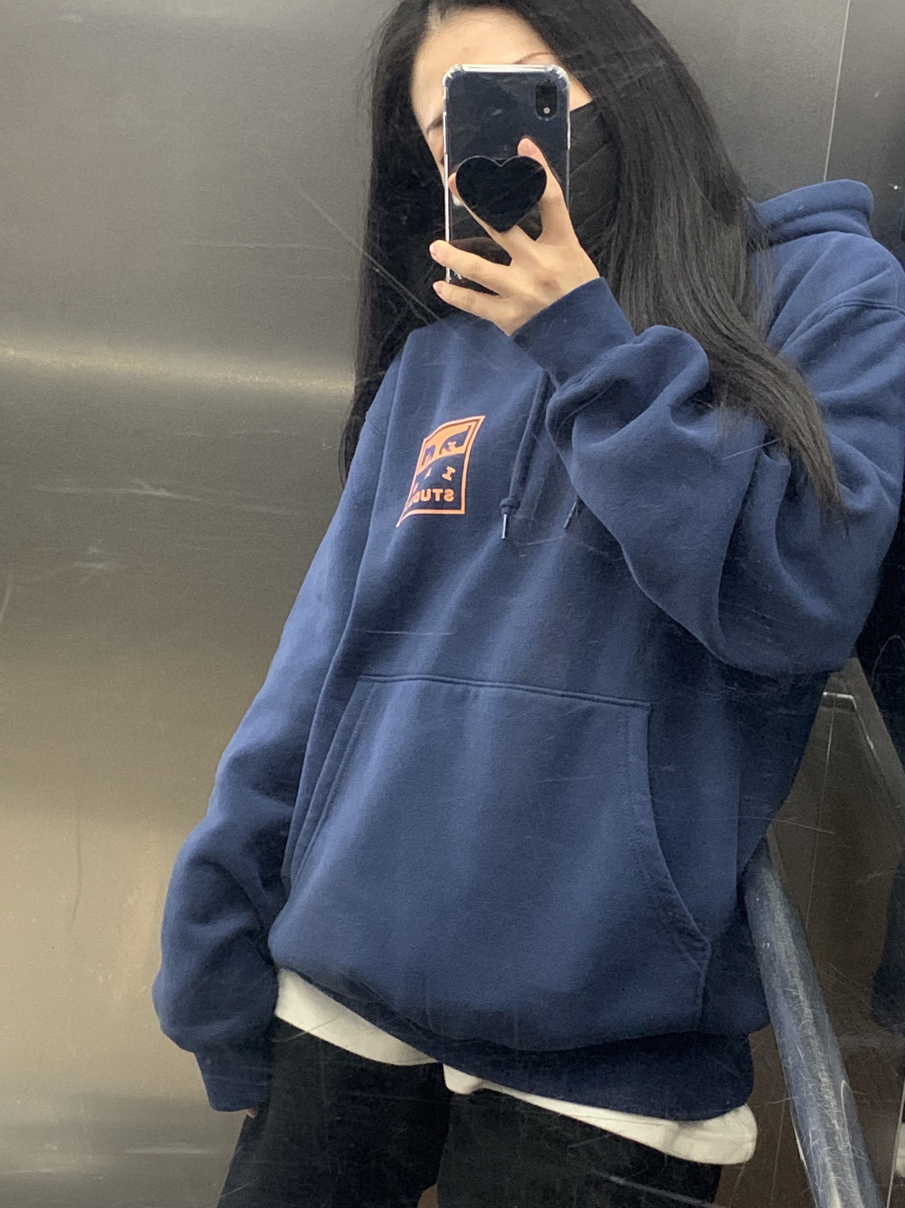 IAB Studio x Obey Eyes Icon Hoodie Oceana, (W) Nike Dunk Low Black 착용 스타일 - 1