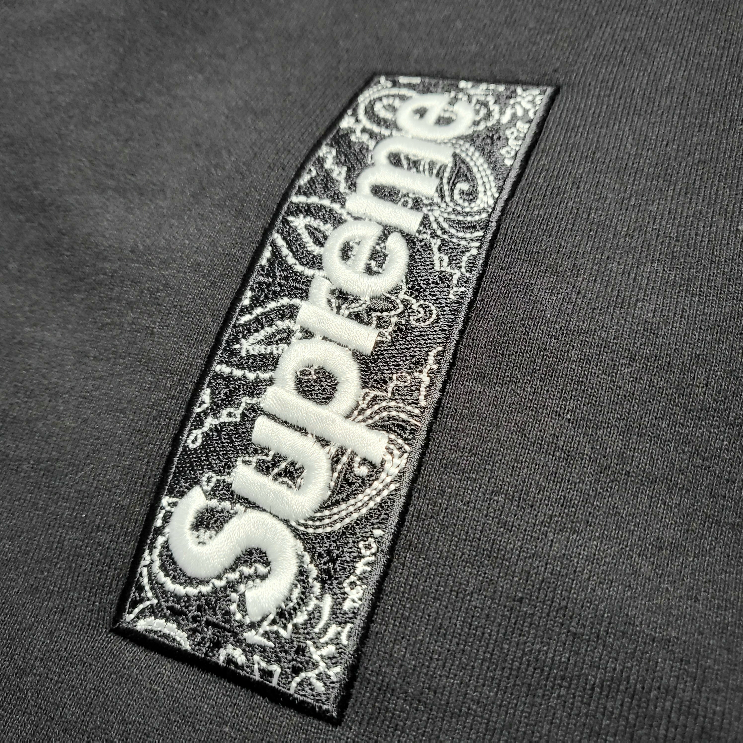 Supreme Bandana Box Logo Hooded Sweatshirt Black - 19FW 착용 스타일