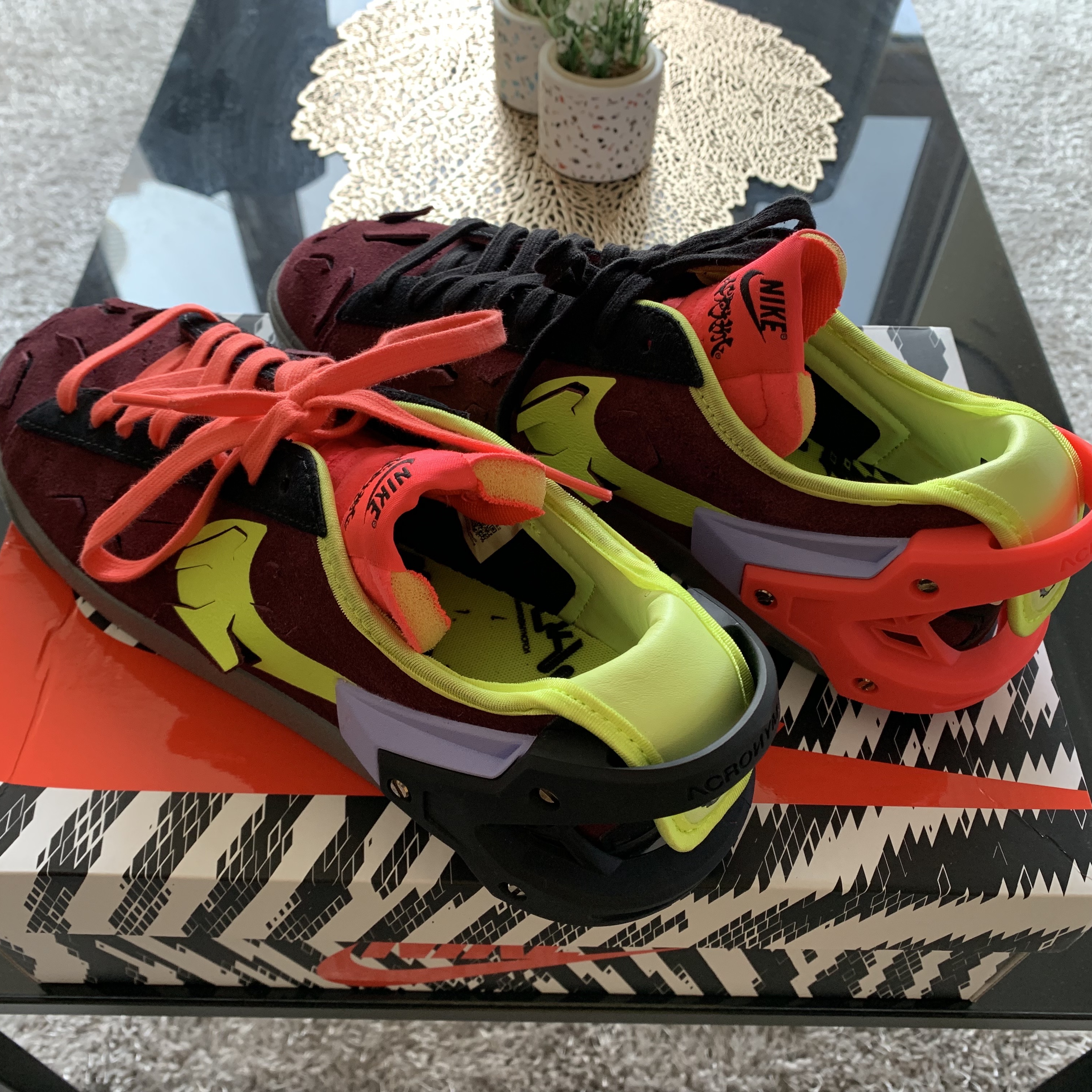 Nike x Acronym Blazer Low Night Maroon 착용 스타일 - 2