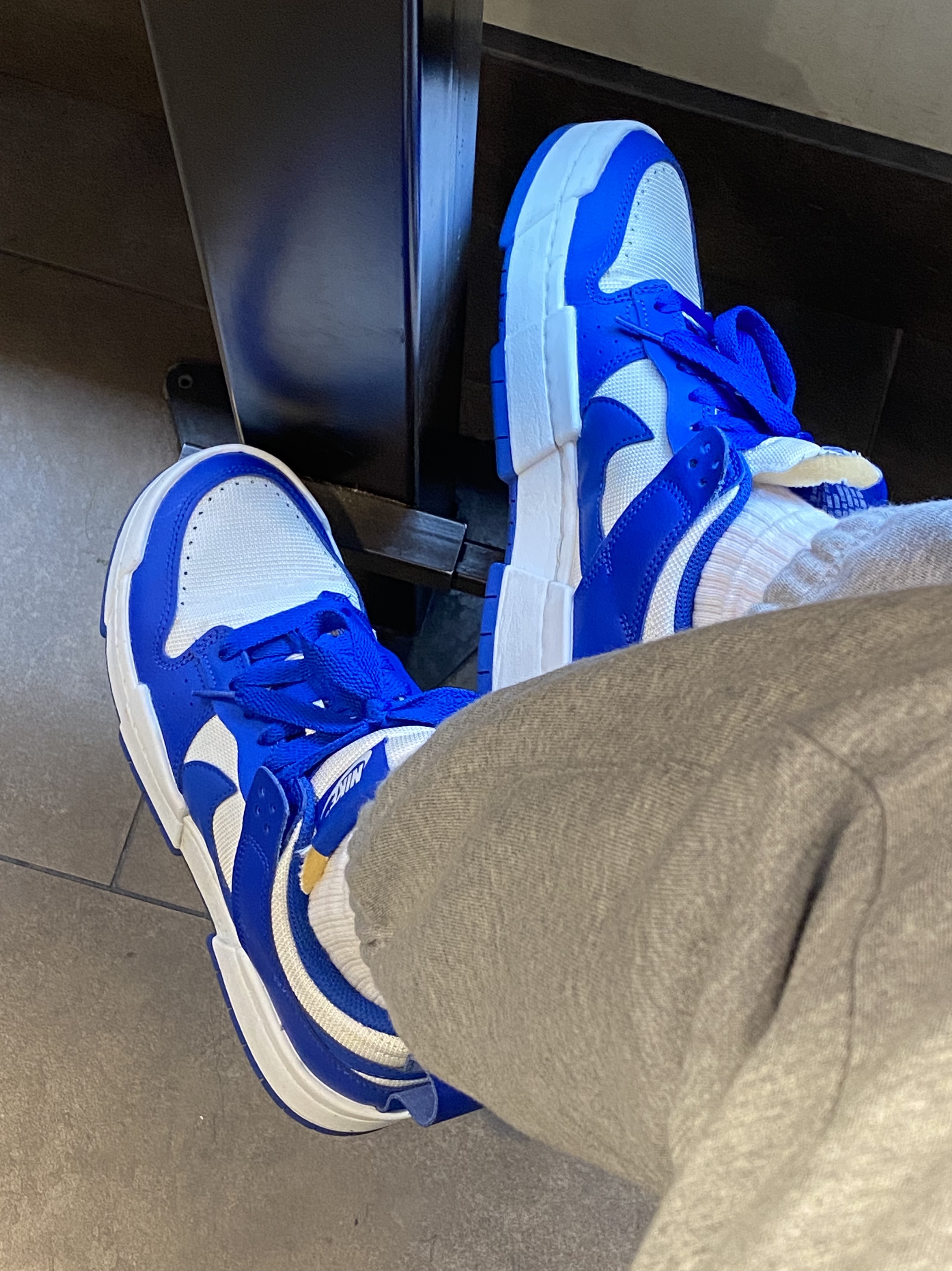 (W) Nike Dunk Low Disrupt Game Royal 착용 스타일 - 1