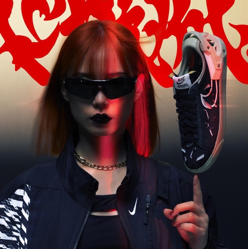 Nike x Acronym Blazer Low Black 착용 스타일