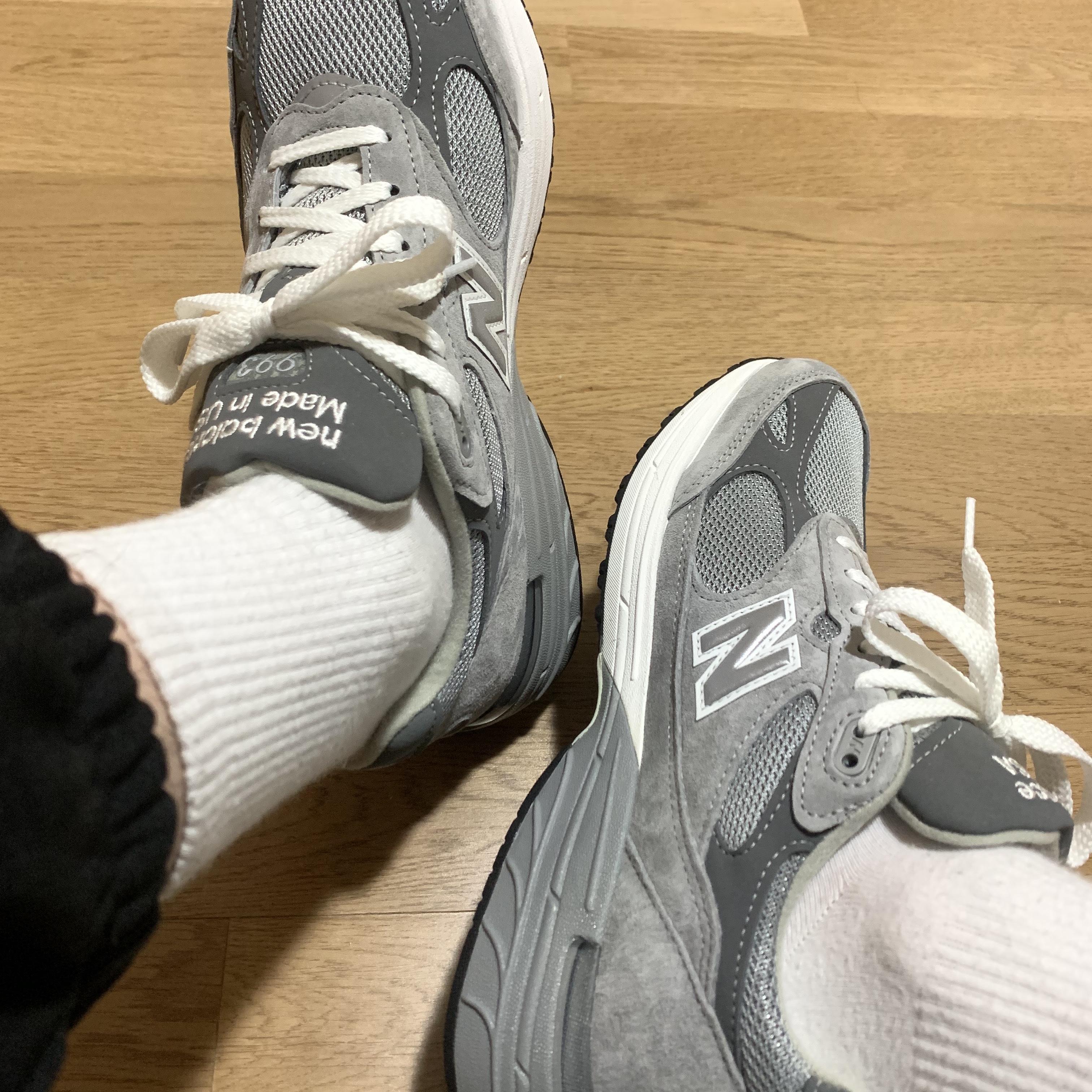 New Balance 993 Made in USA Grey - D Standard 착용 스타일 - 3