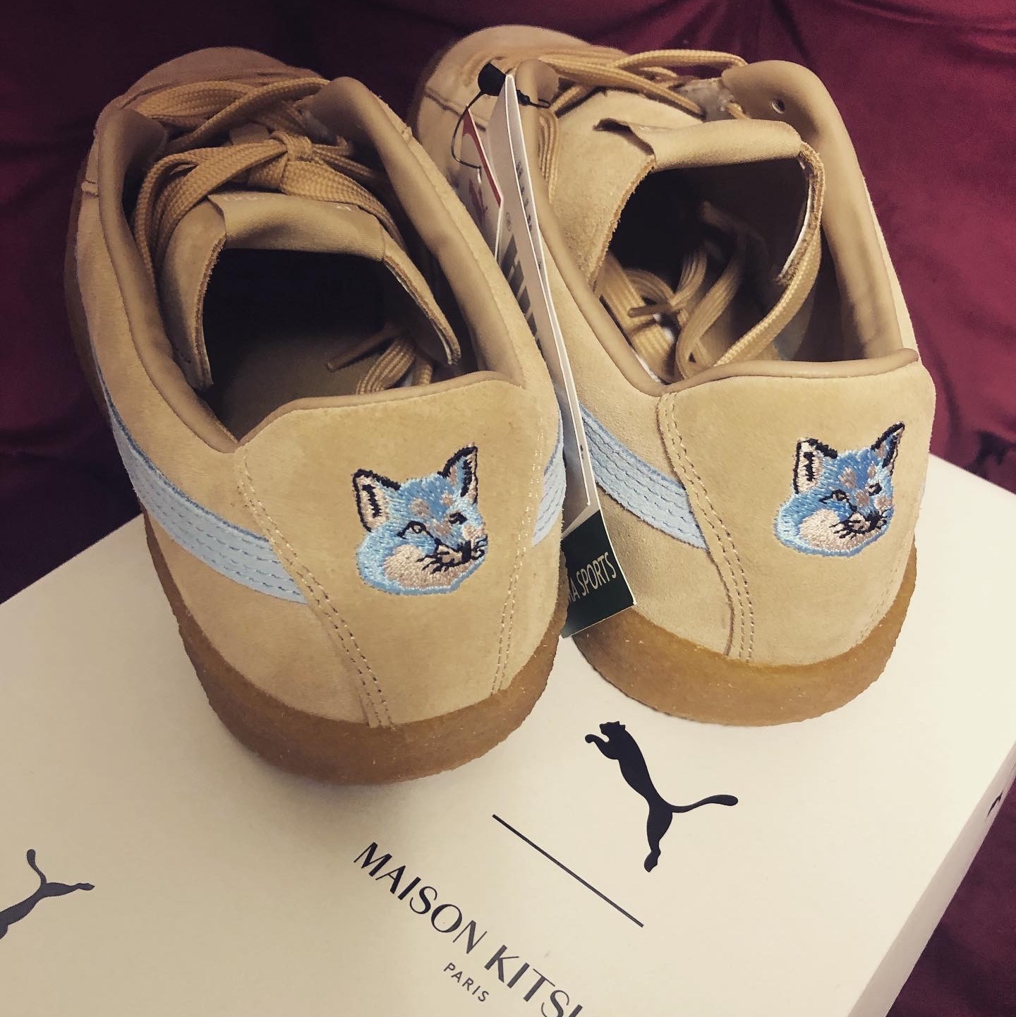 Puma x Maison Kitsune Suede Crepe Travertine 착용 스타일