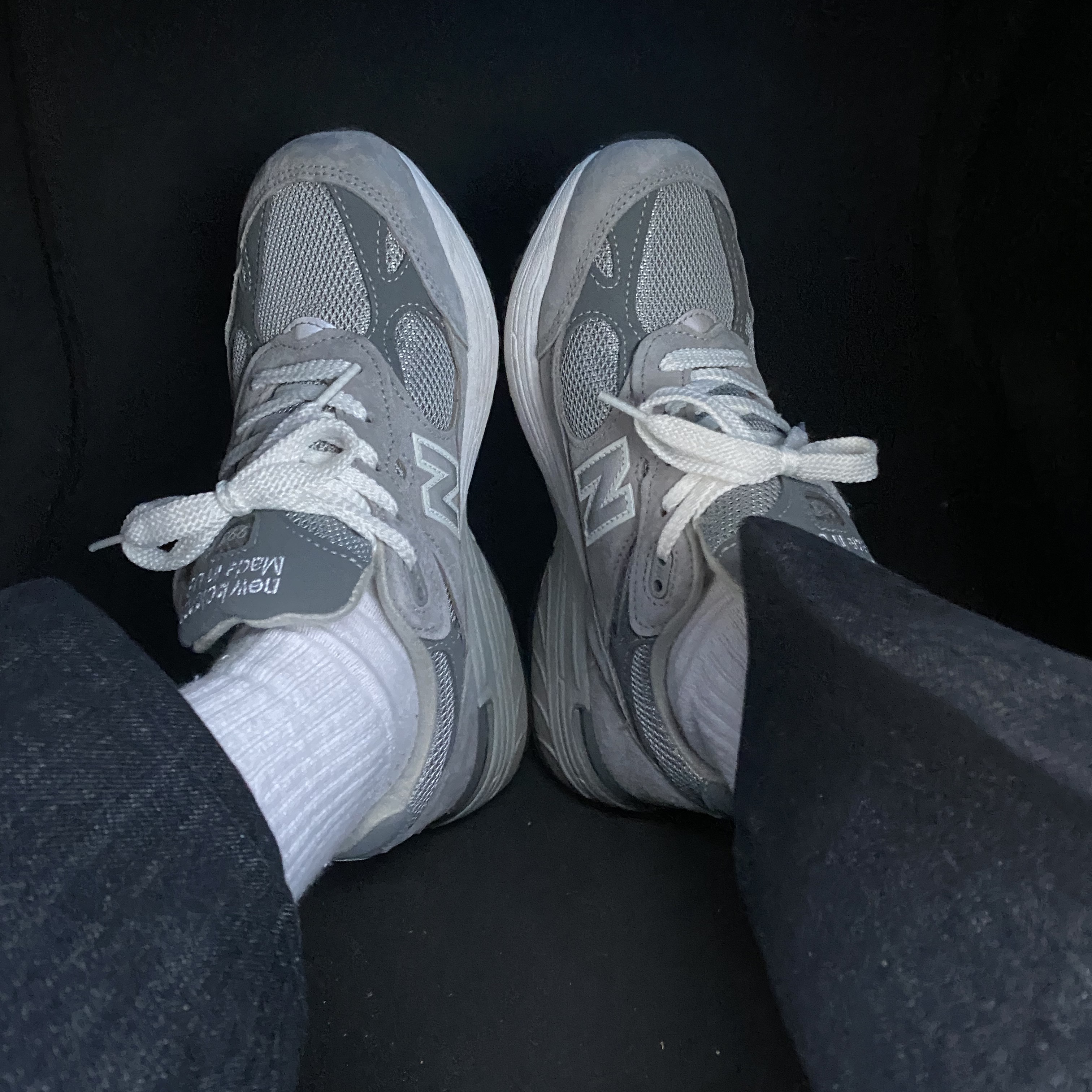 (W) New Balance 993 Made in USA Grey - B Standard 착용 스타일