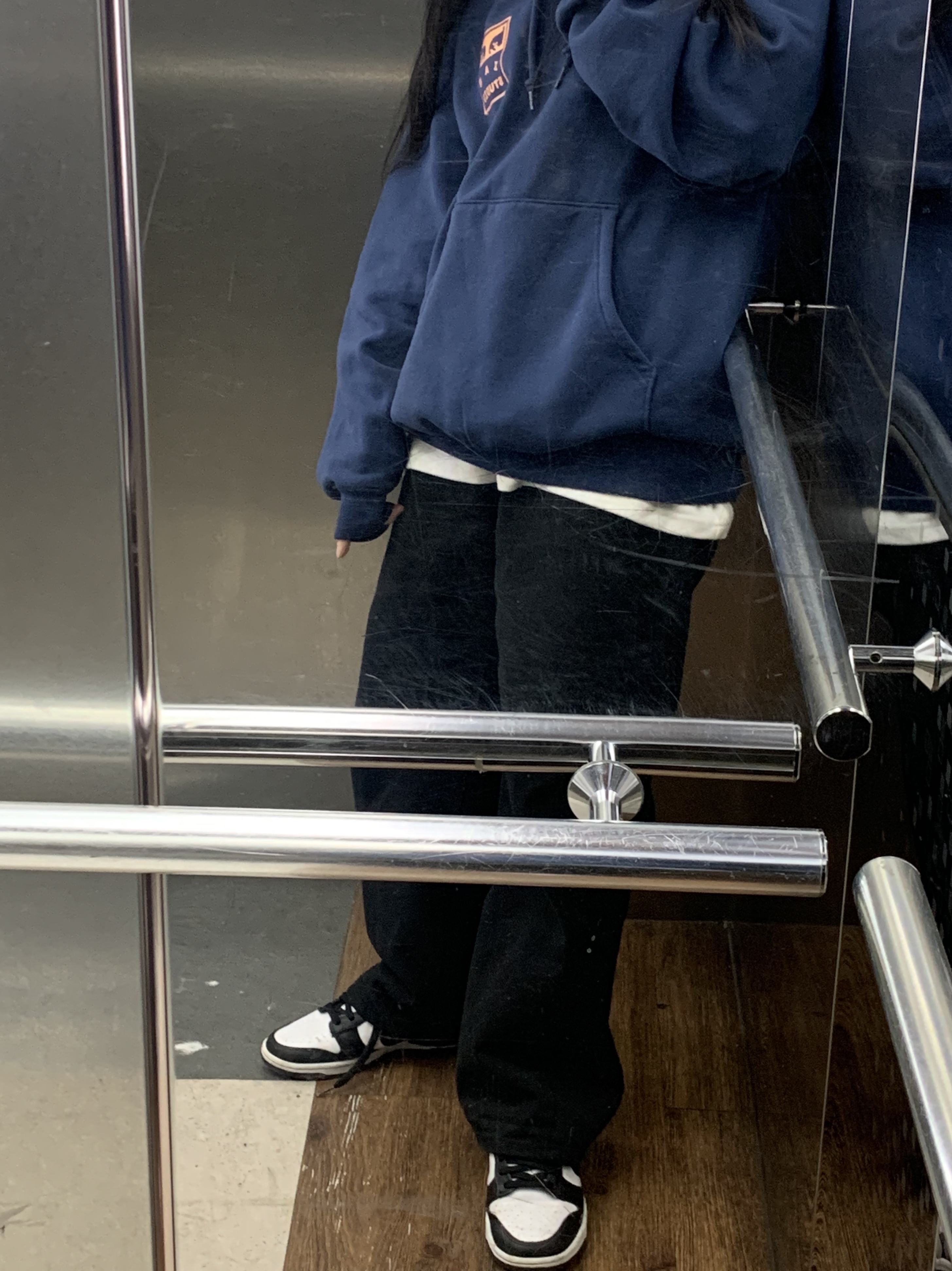 IAB Studio x Obey Eyes Icon Hoodie Oceana, (W) Nike Dunk Low Black 착용 스타일 - 2