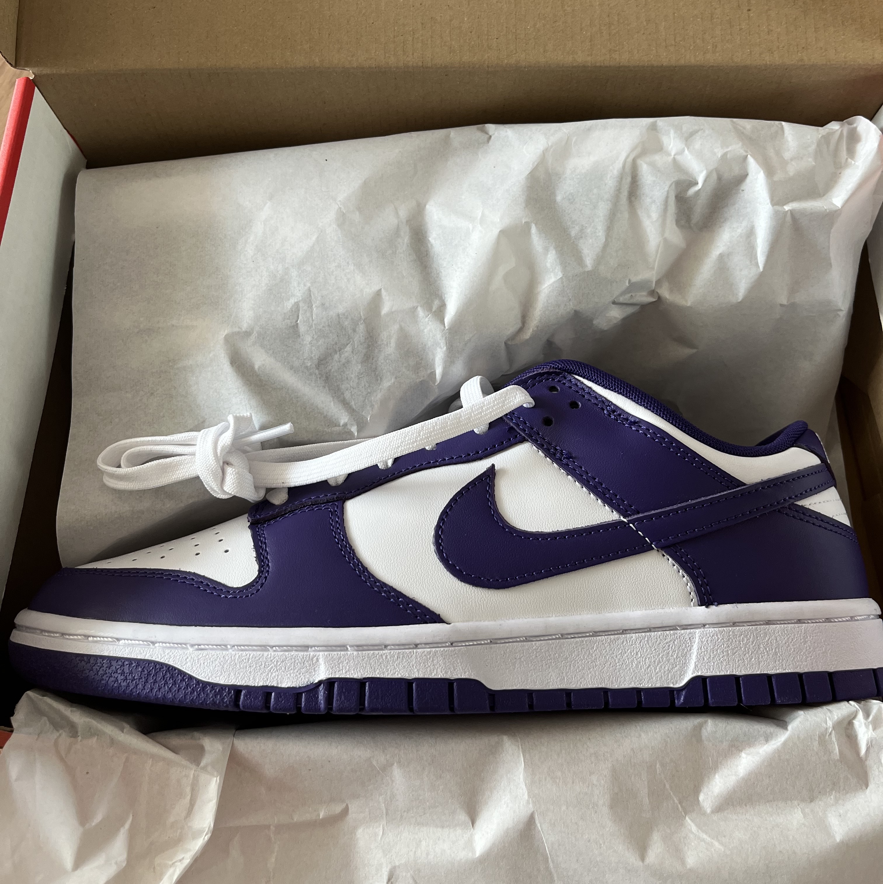 Nike Dunk Low Retro Championship Court Purple 착용 스타일