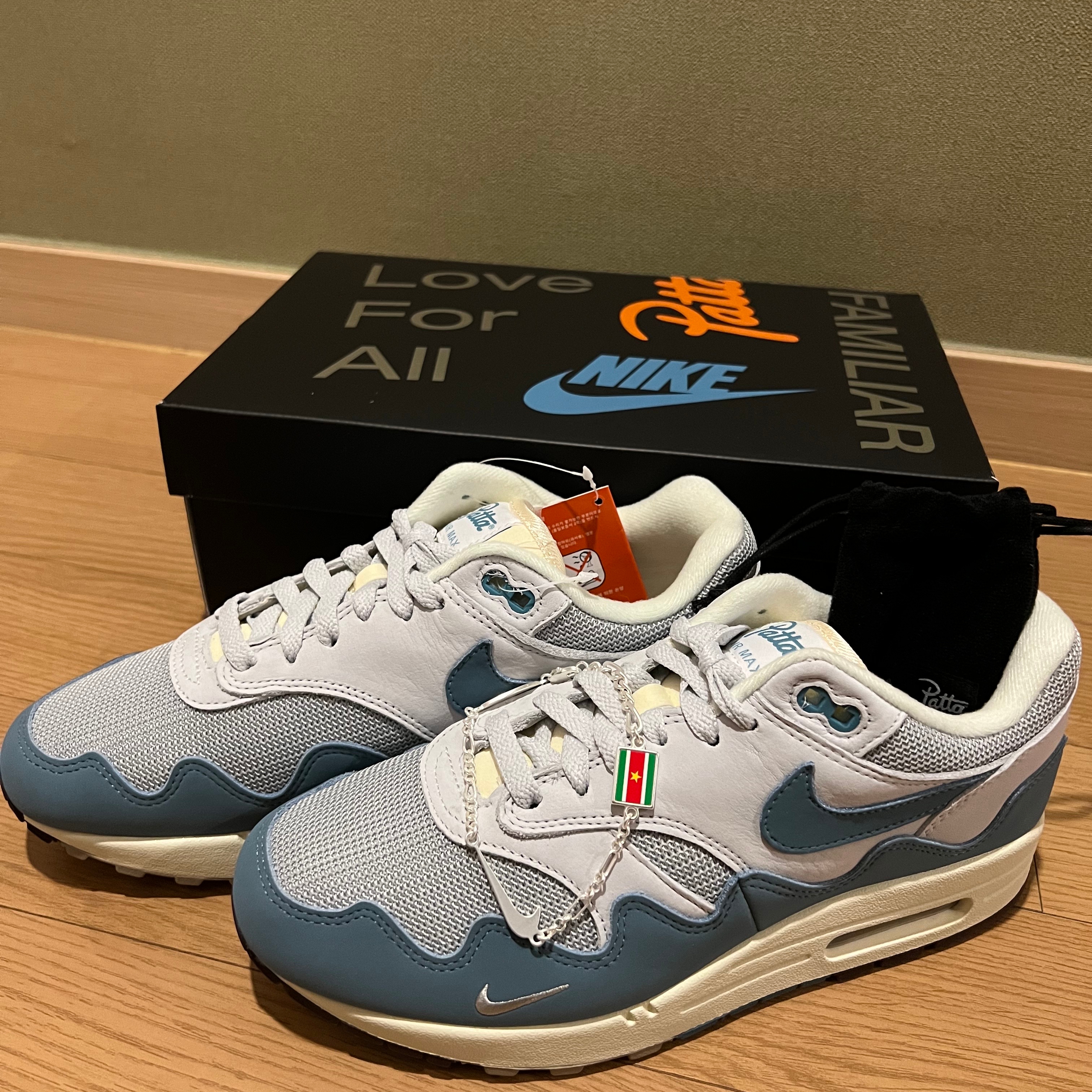 Nike x Patta Air Max 1 Noise Aqua 착용 스타일