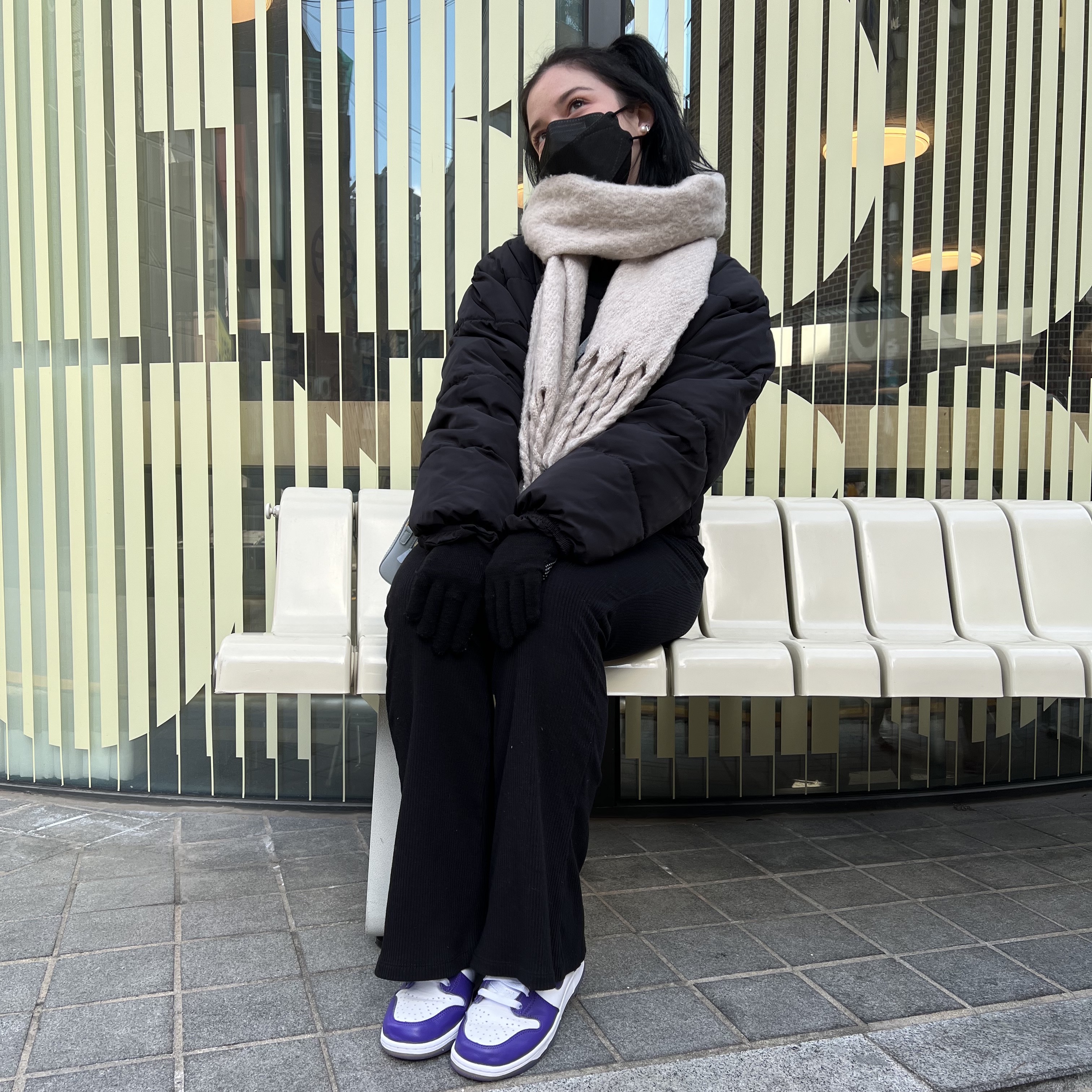 (W) Nike Dunk High SP Varsity Purple 착용 스타일 - 3