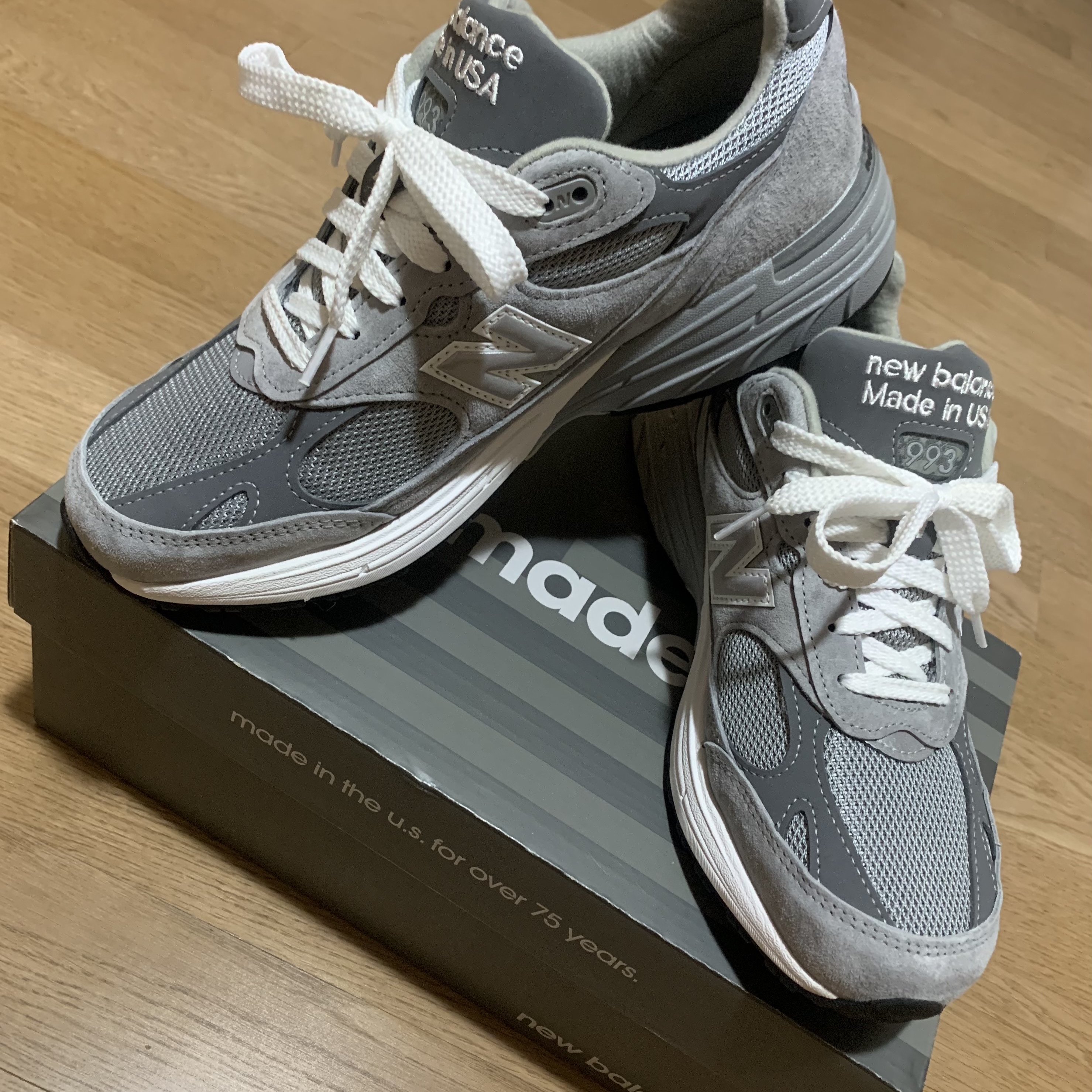 New Balance 993 Made in USA Grey - D Standard 착용 스타일 - 1