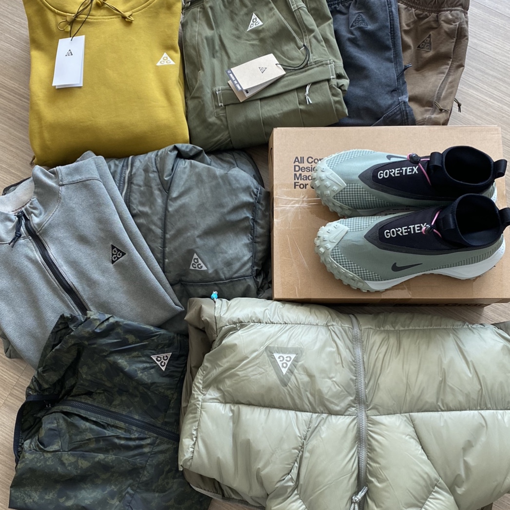 Nike ACG Therma-Fit ADV Lunar Lake Puffer Jacket Light Army - Asia, Nike NRG ACG Therma-Fit ADV Rope De Dope Light Army - Asia 착용 스타일