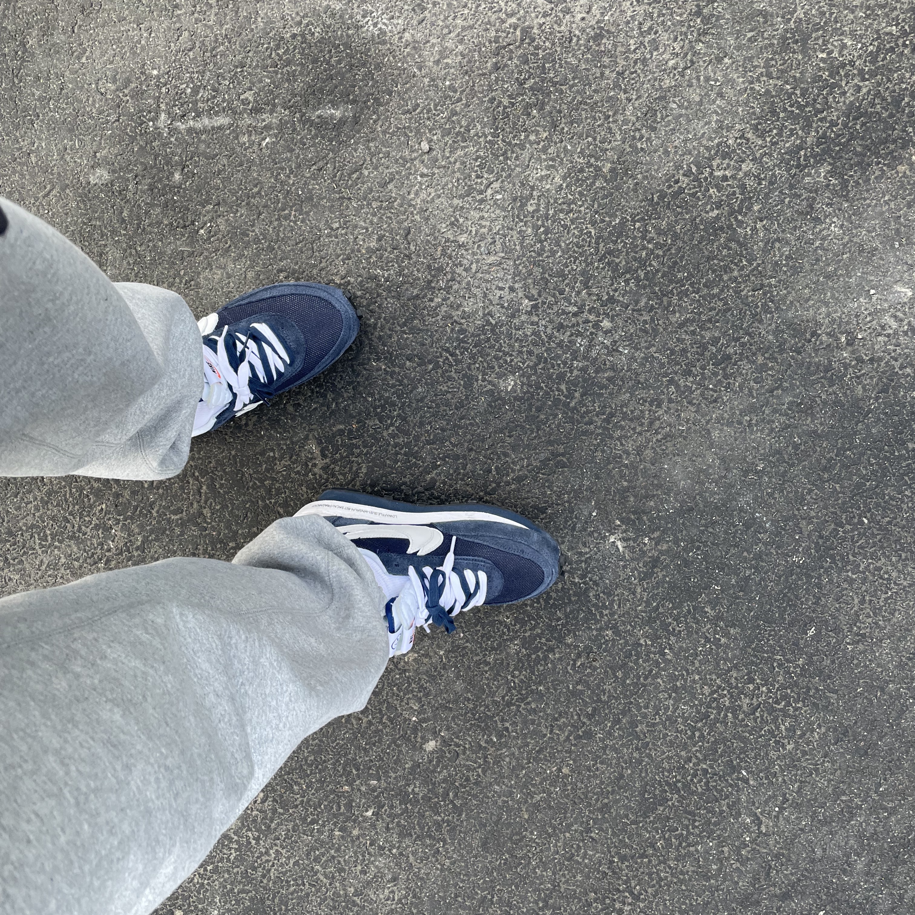 Nike x Sacai x Fragment LDWaffle Blackened Blue 착용 스타일