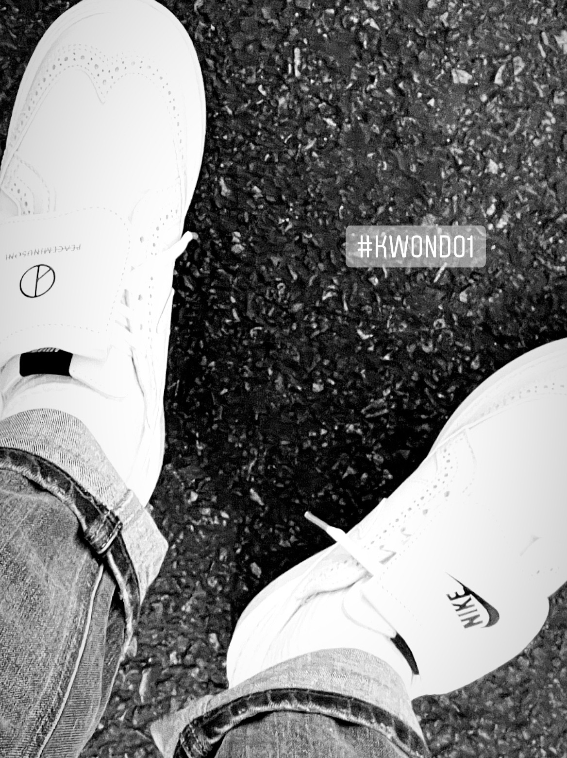 Nike x Peaceminusone Kwondo1 White 착용 스타일