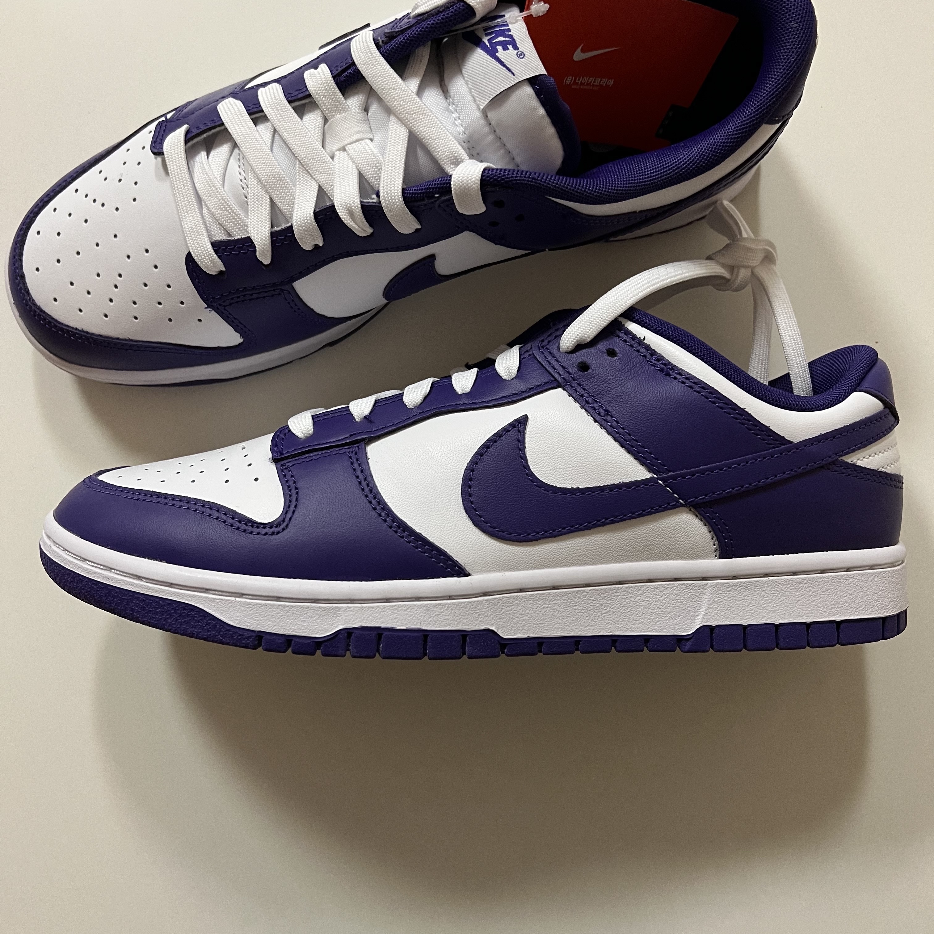 Nike Dunk Low Retro Championship Court Purple 착용 스타일