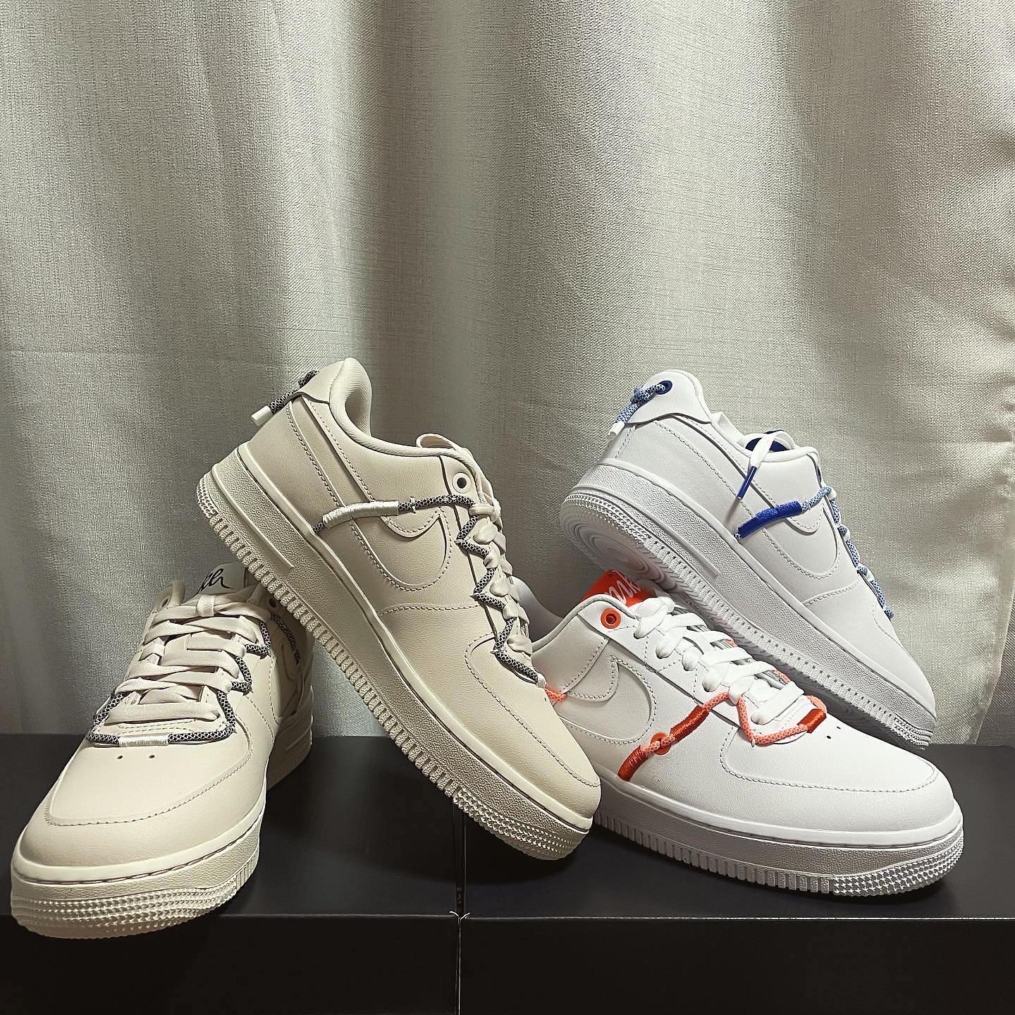 (W) Nike Air Force 1 '07 LX White Safety Orange, (W) Nike Air Force 1 '07 LX Light Orewood Brown 착용 스타일 - 3