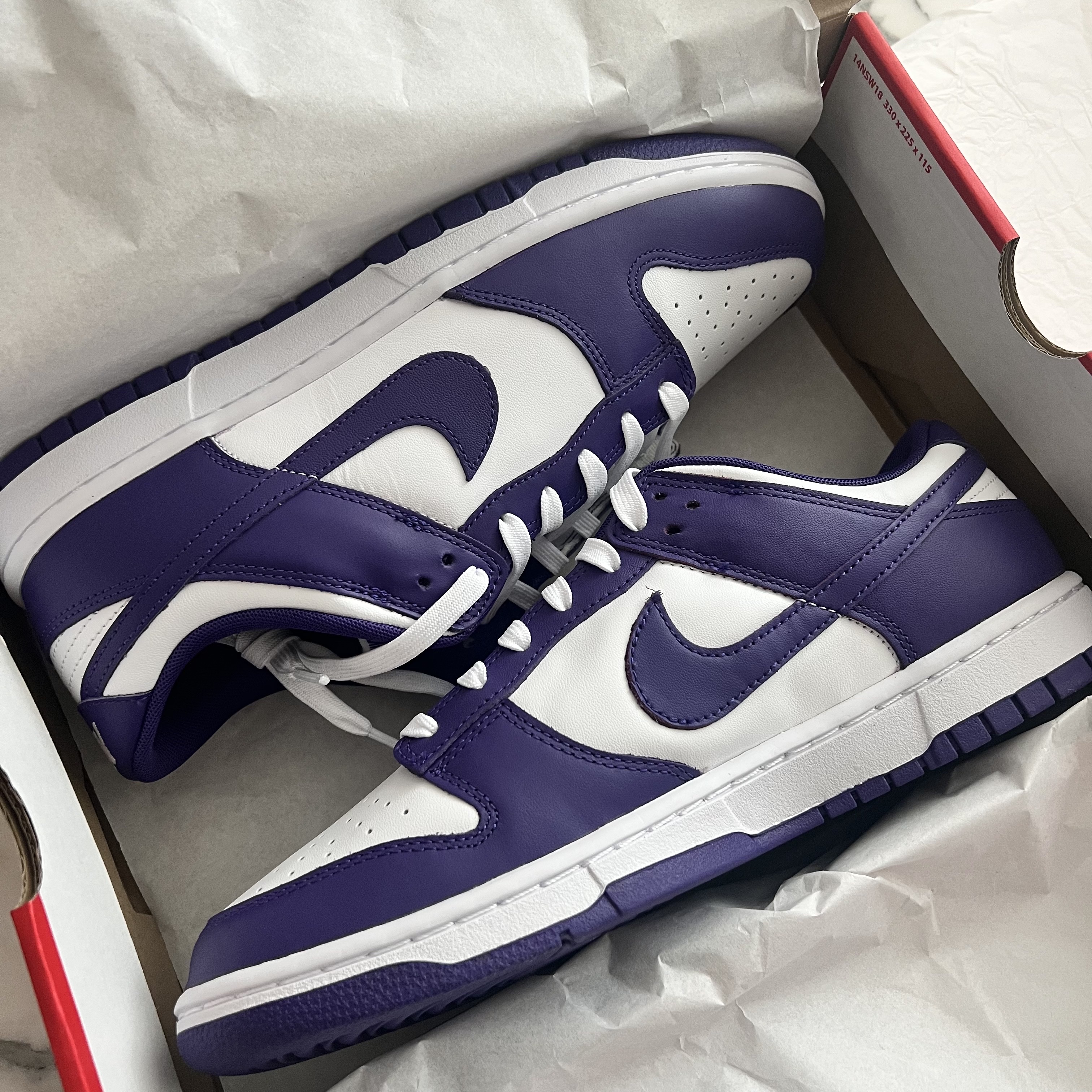 Nike Dunk Low Retro Championship Court Purple 착용 스타일 - 1