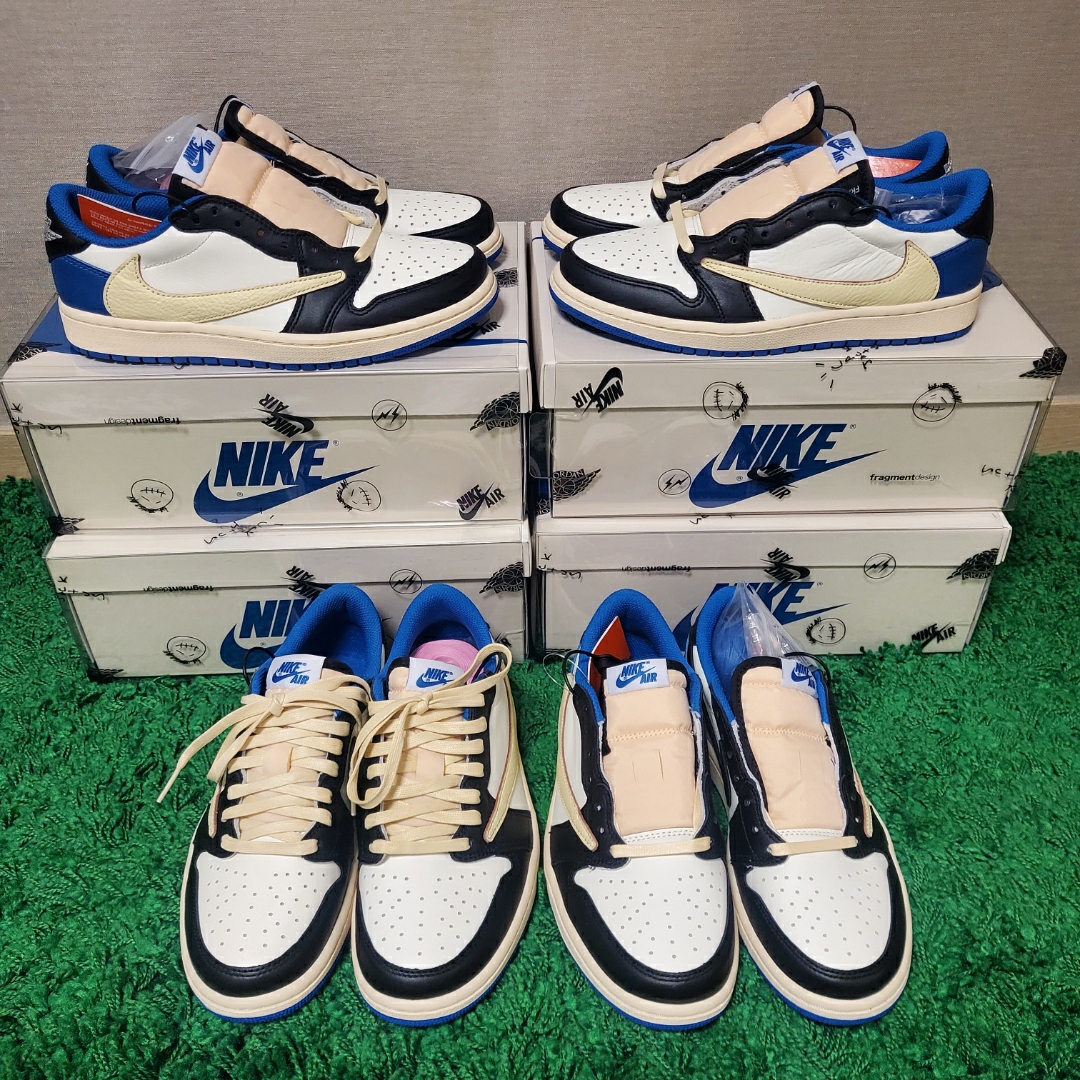 Jordan 1 x Travis Scott x Fragment Retro Low OG SP Military Blue 착용 스타일