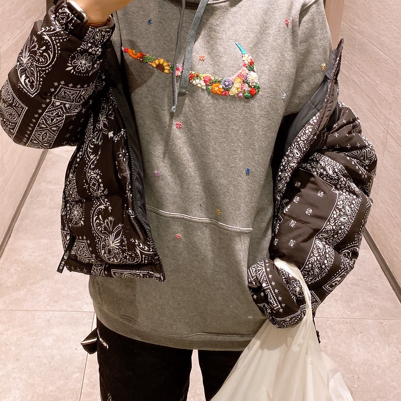 The North Face 1996 Novelty Nuptse Jacket Real Black - 21FW 착용 스타일