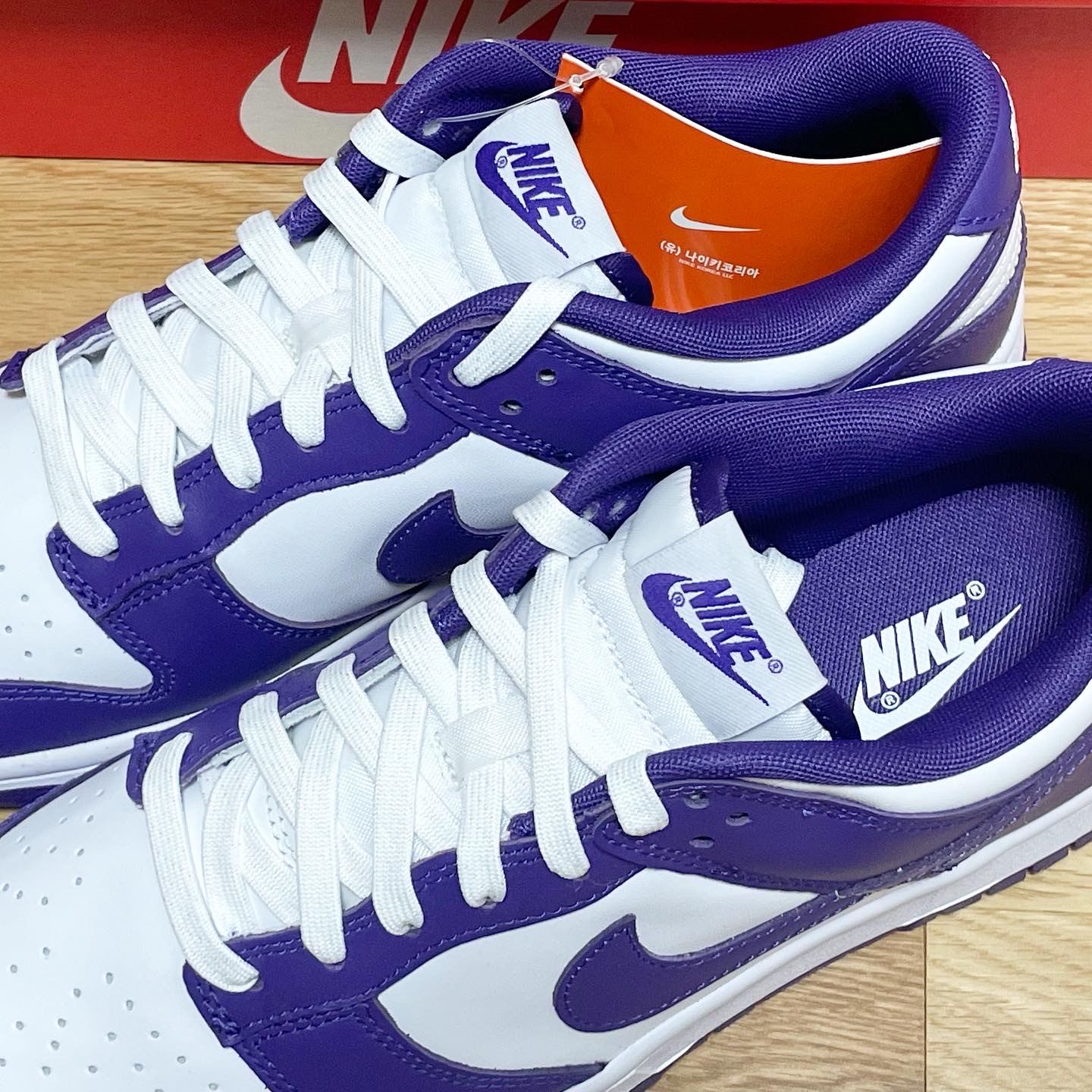 Nike Dunk Low Retro Championship Court Purple 착용 스타일 - 2