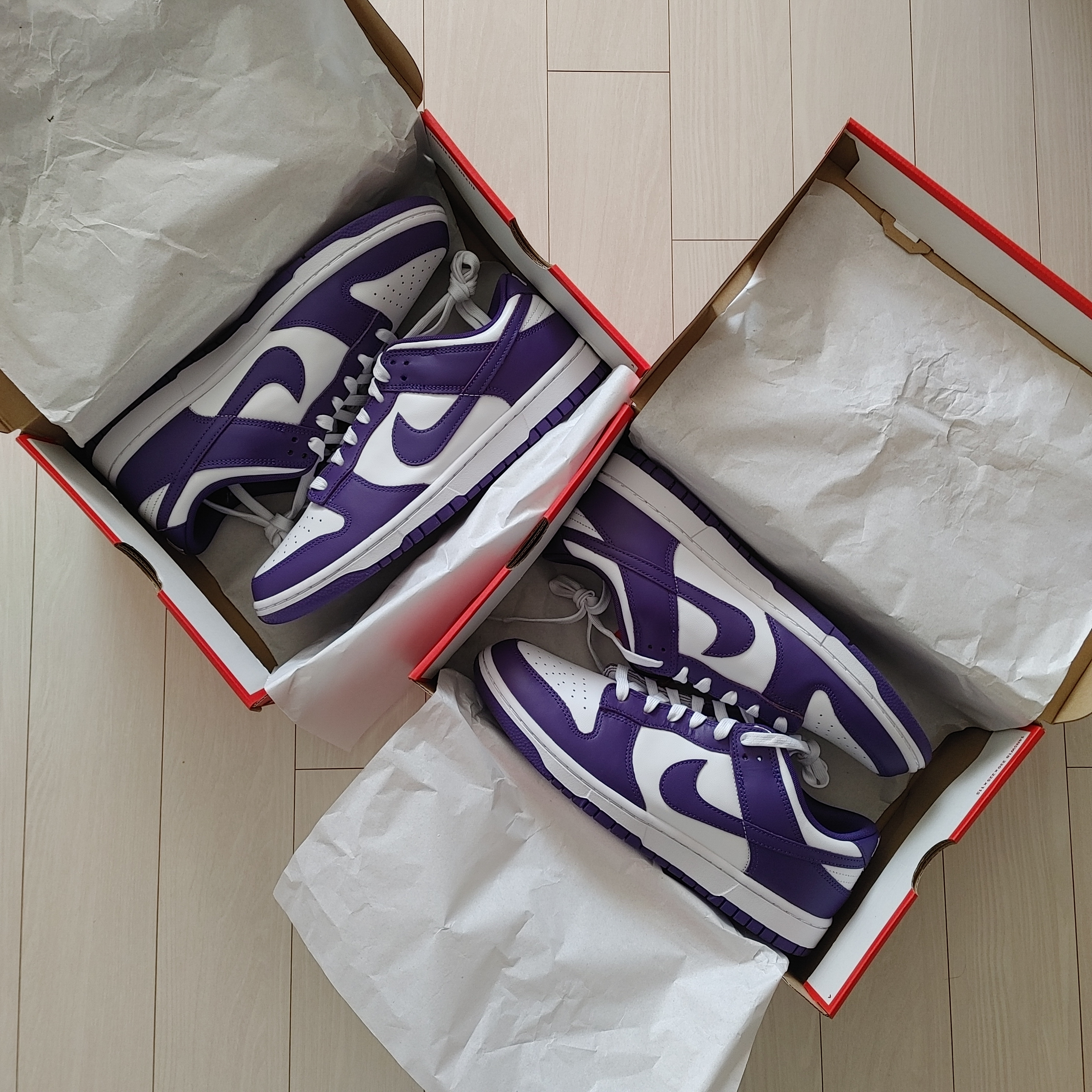 Nike Dunk Low Retro Championship Court Purple ์ฐฉ์ฉ ์คํ์ผ