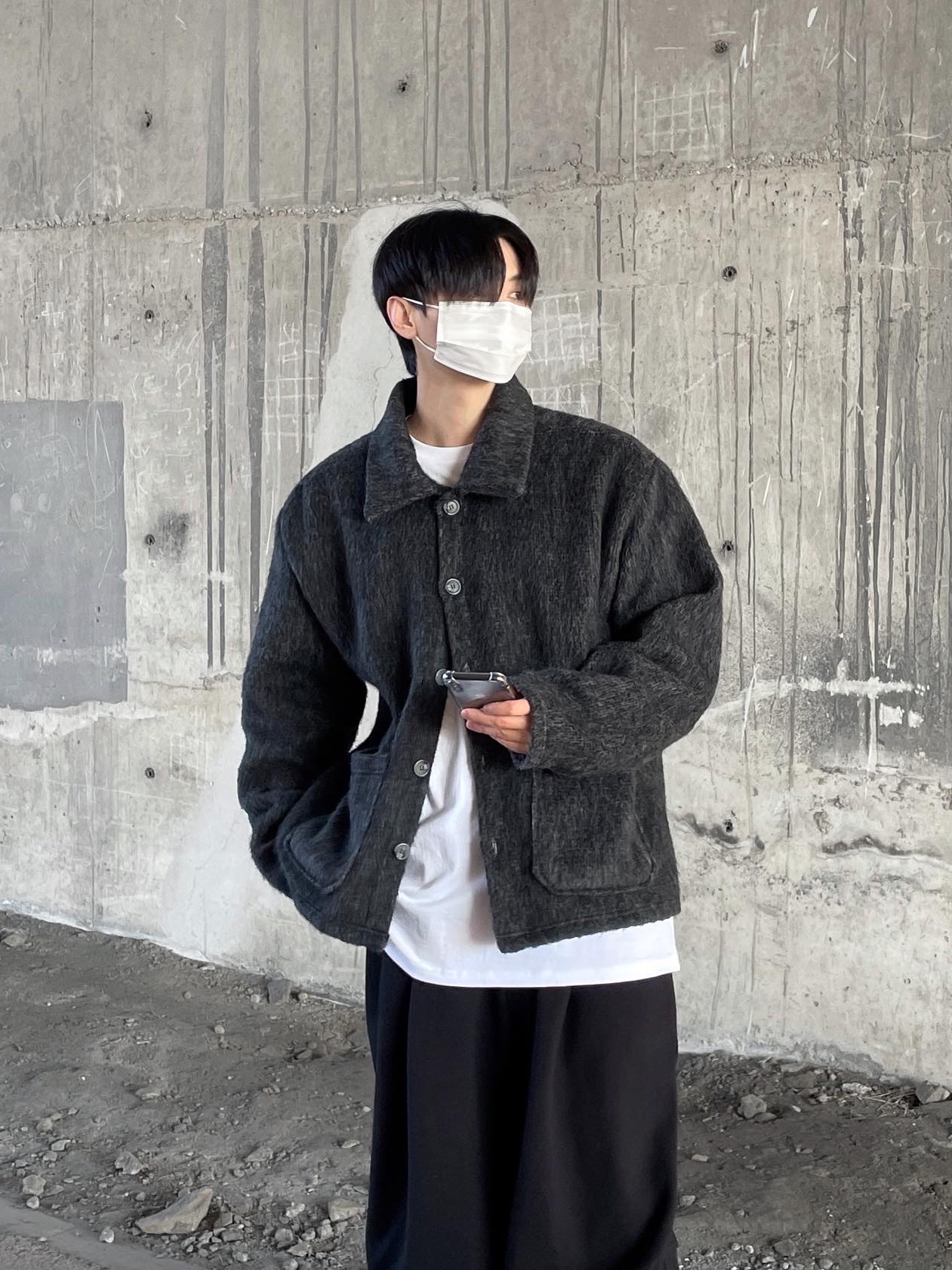 Maison Mihara Yasuhiro Peterson OG Sole Canvas Low Sneakers Black 착용 스타일 - 4