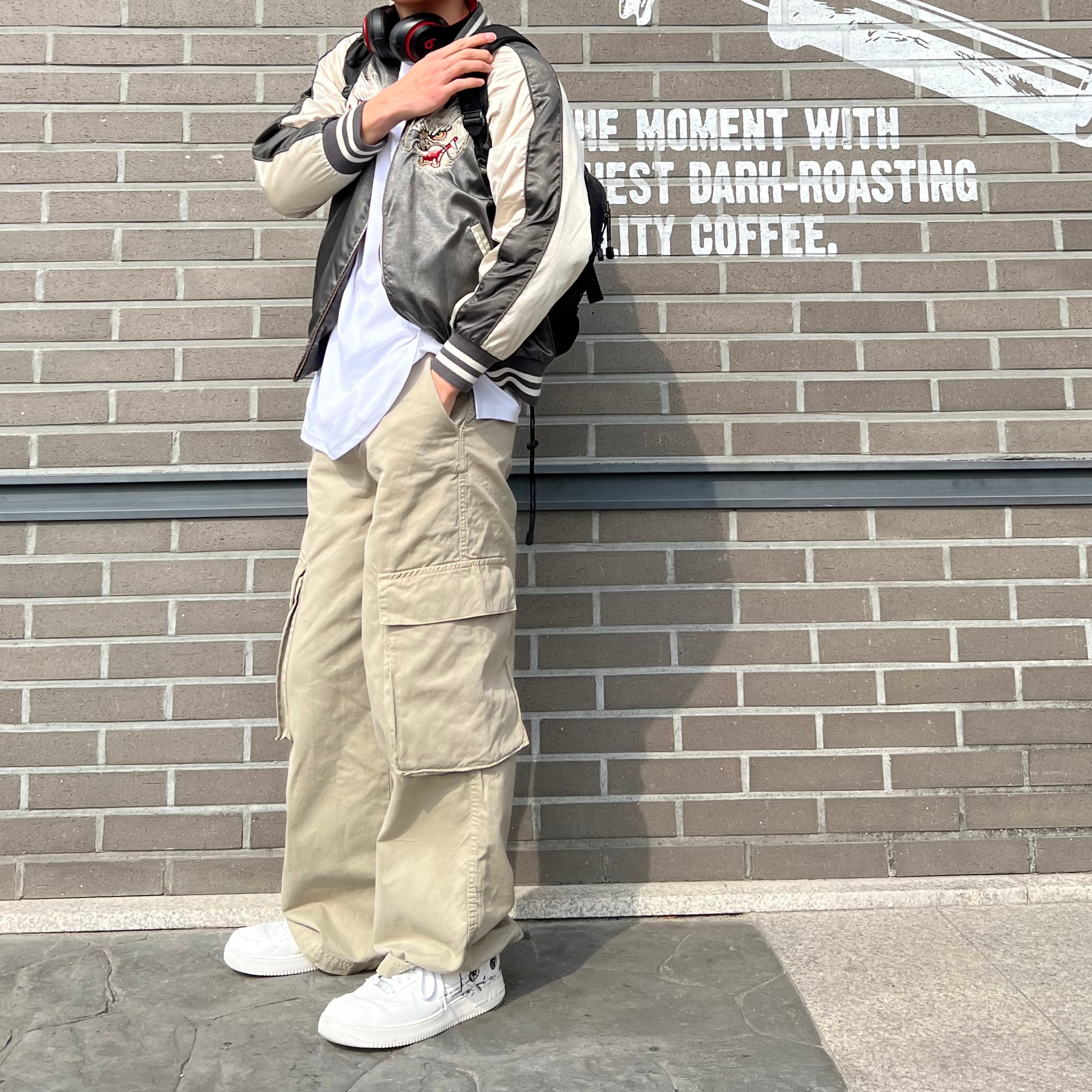 Nike x Comme des Garcons Shirt x Supreme Air Force 1 Low Eyes 착용 스타일