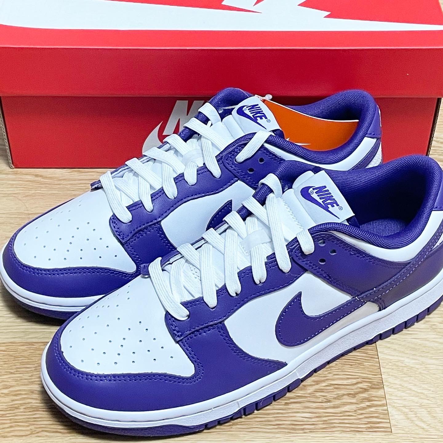 Nike Dunk Low Retro Championship Court Purple 착용 스타일 - 1