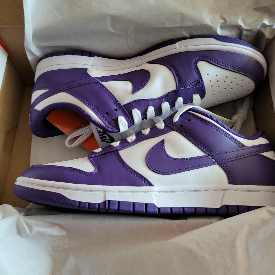 Nike Dunk Low Retro Championship Court Purple 착용 스타일 - 1