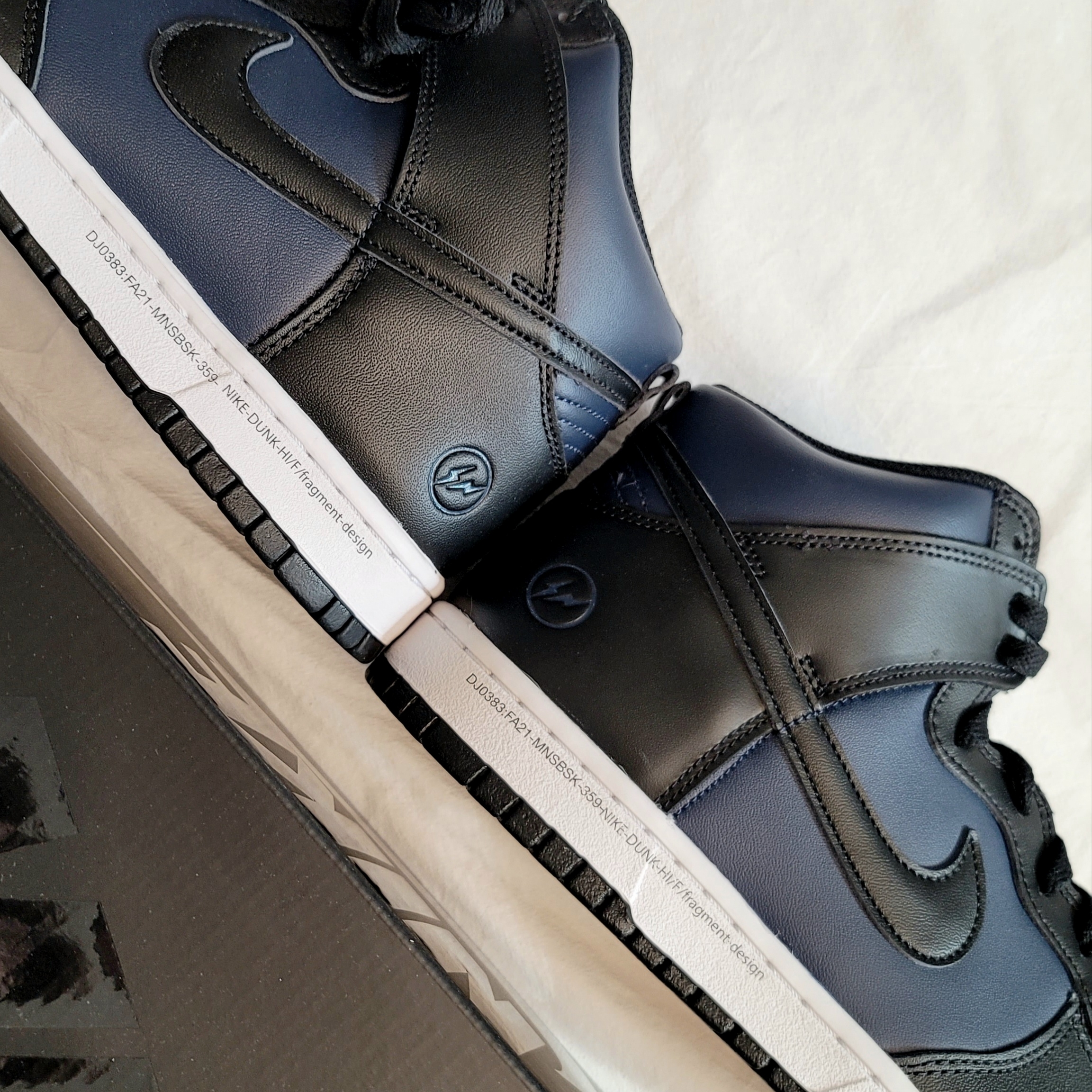 Nike x Fragment Dunk High Midnight Navy 착용 스타일 - 2